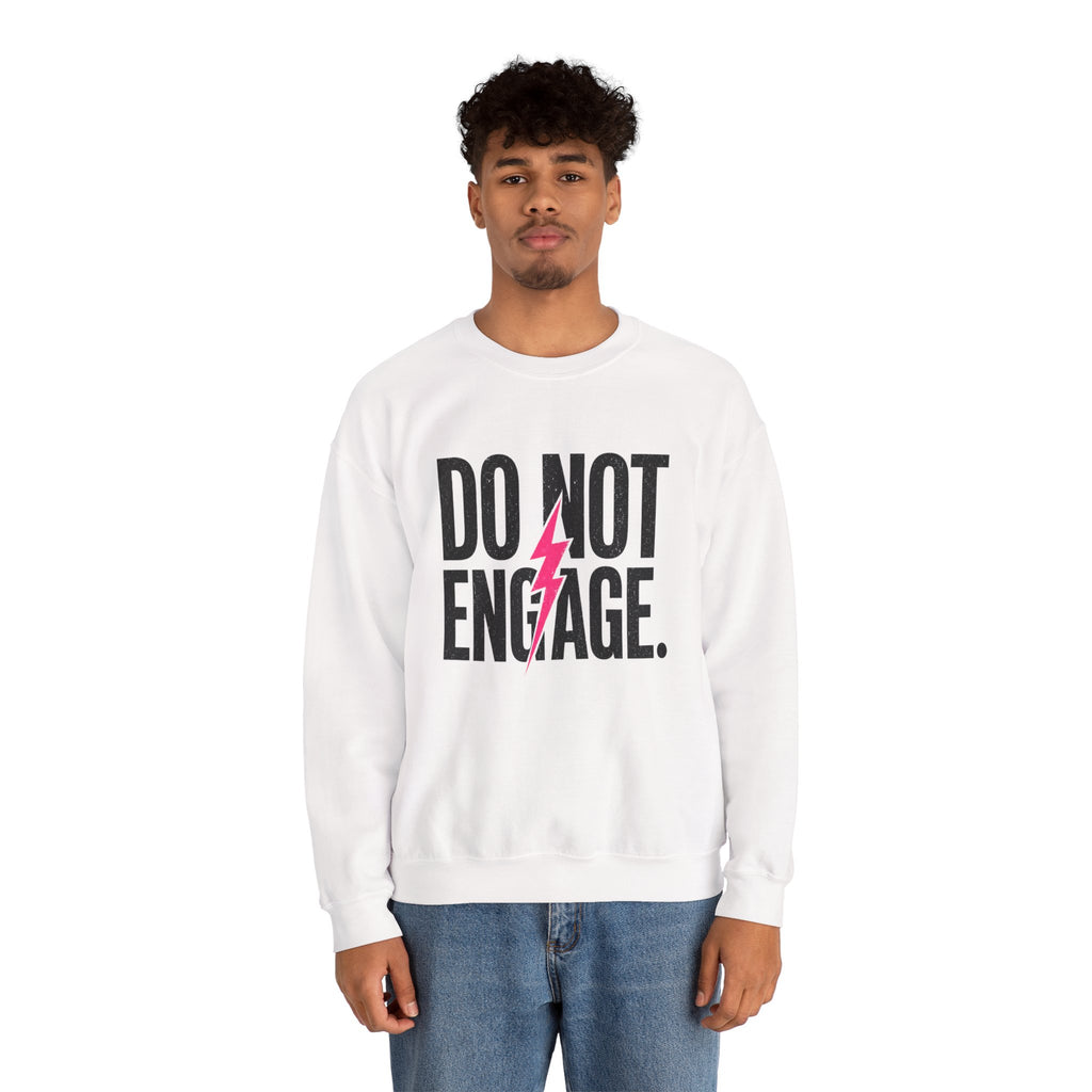 Do Not Engage Crewneck Sweatshirt – Bold Lightning Graphic Streetwear