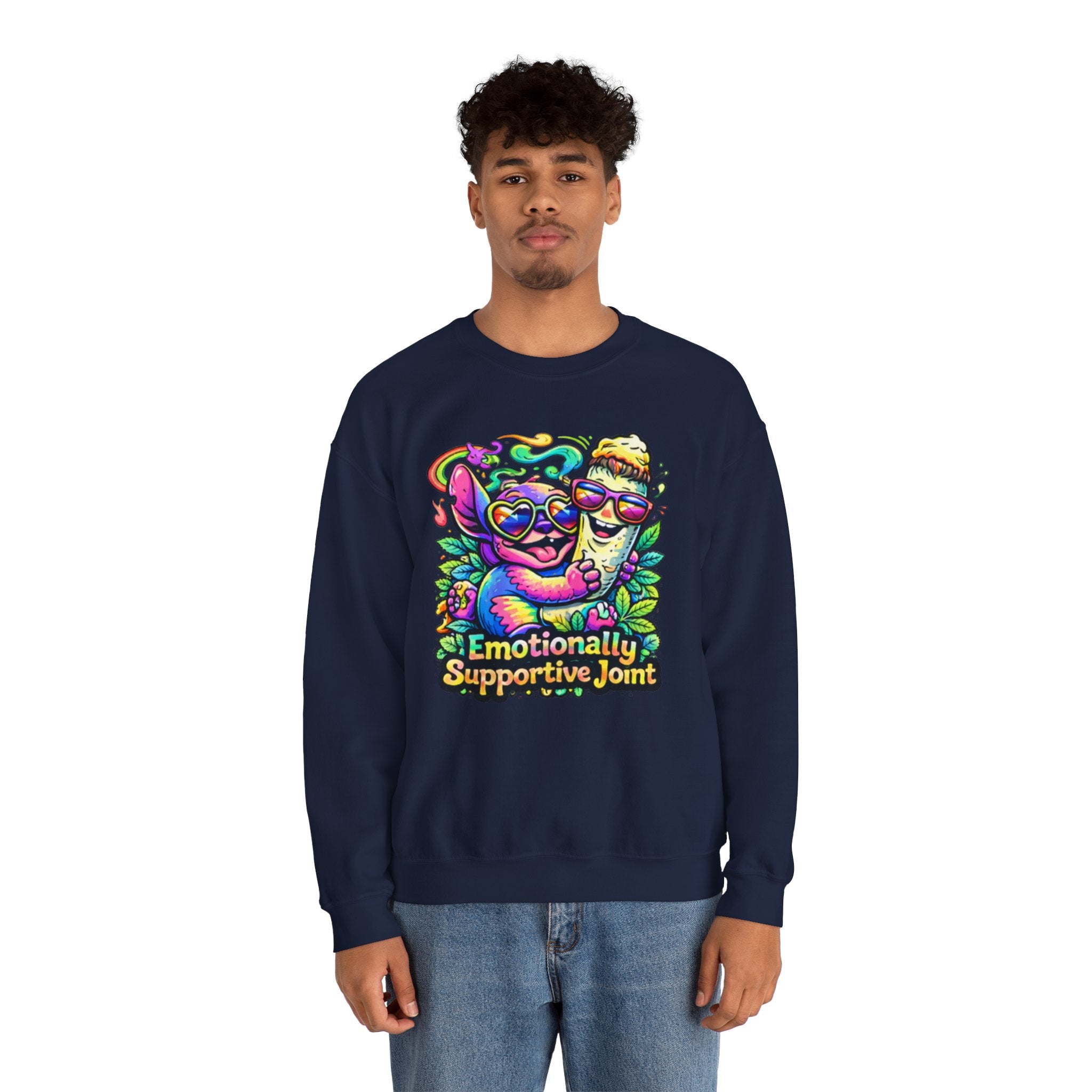 Emotionally Supportive Joint Sweatshirt — Cute Sloth & Joint Hug Graphic