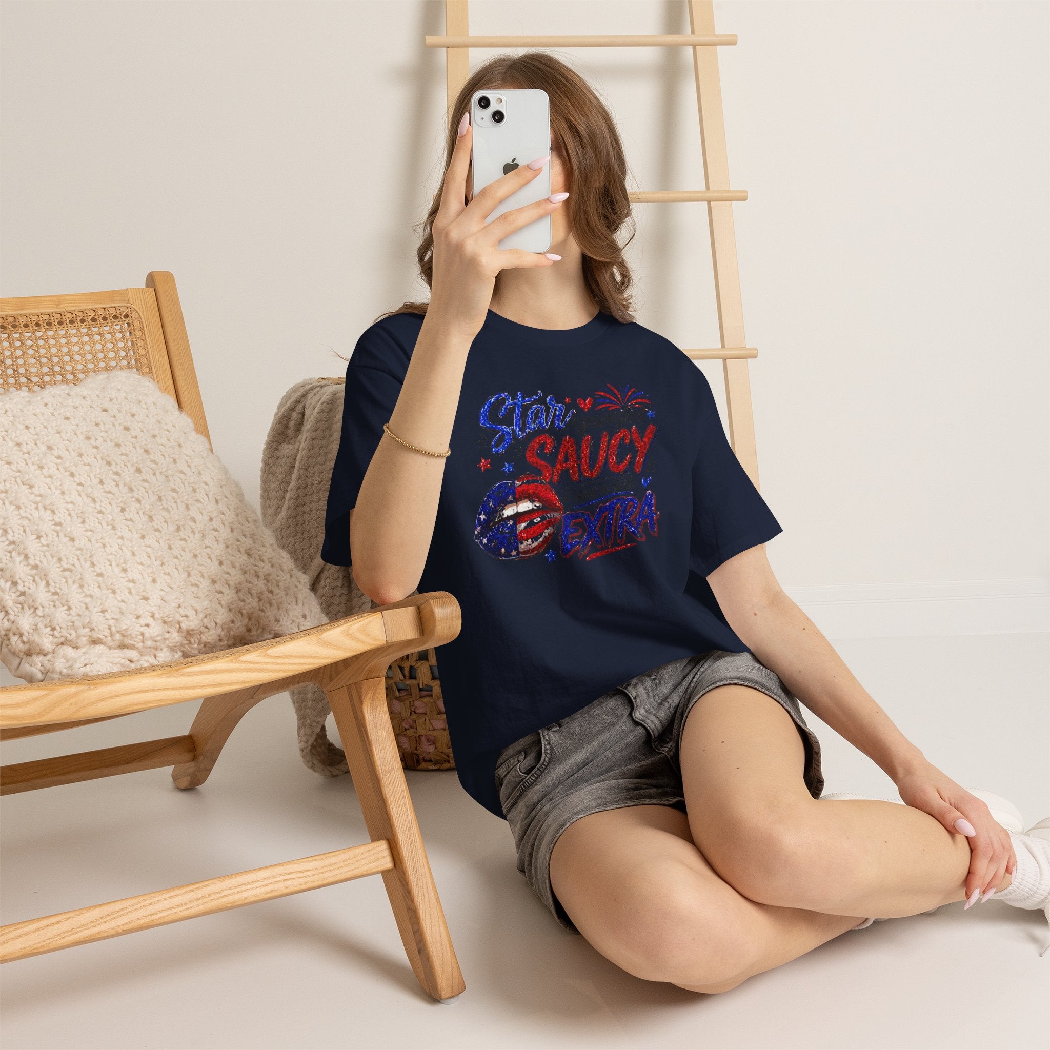 Patriotic “Star-Spangled Saucy & a Little Extra” Tee