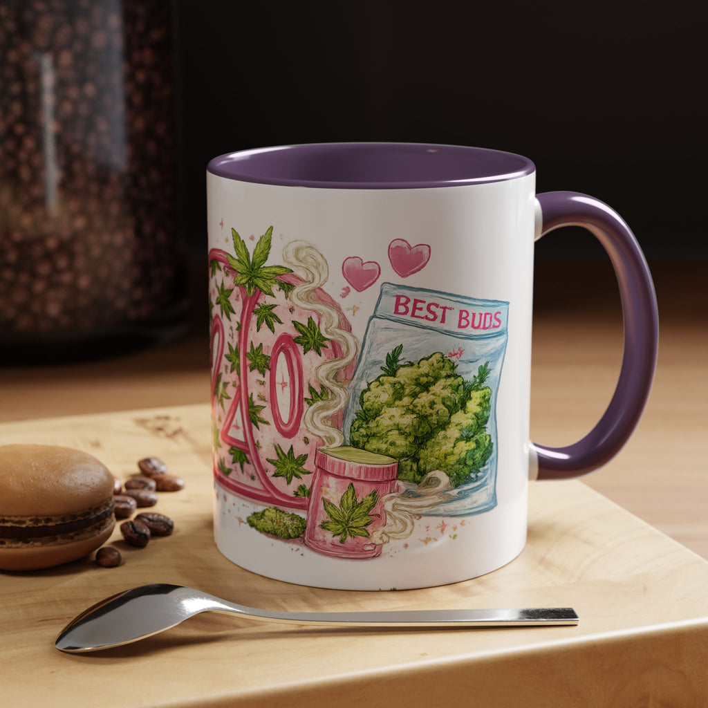420 Cannabis Coffee Mug — 'Best Buds' Accent Tea Cup (11/15oz)