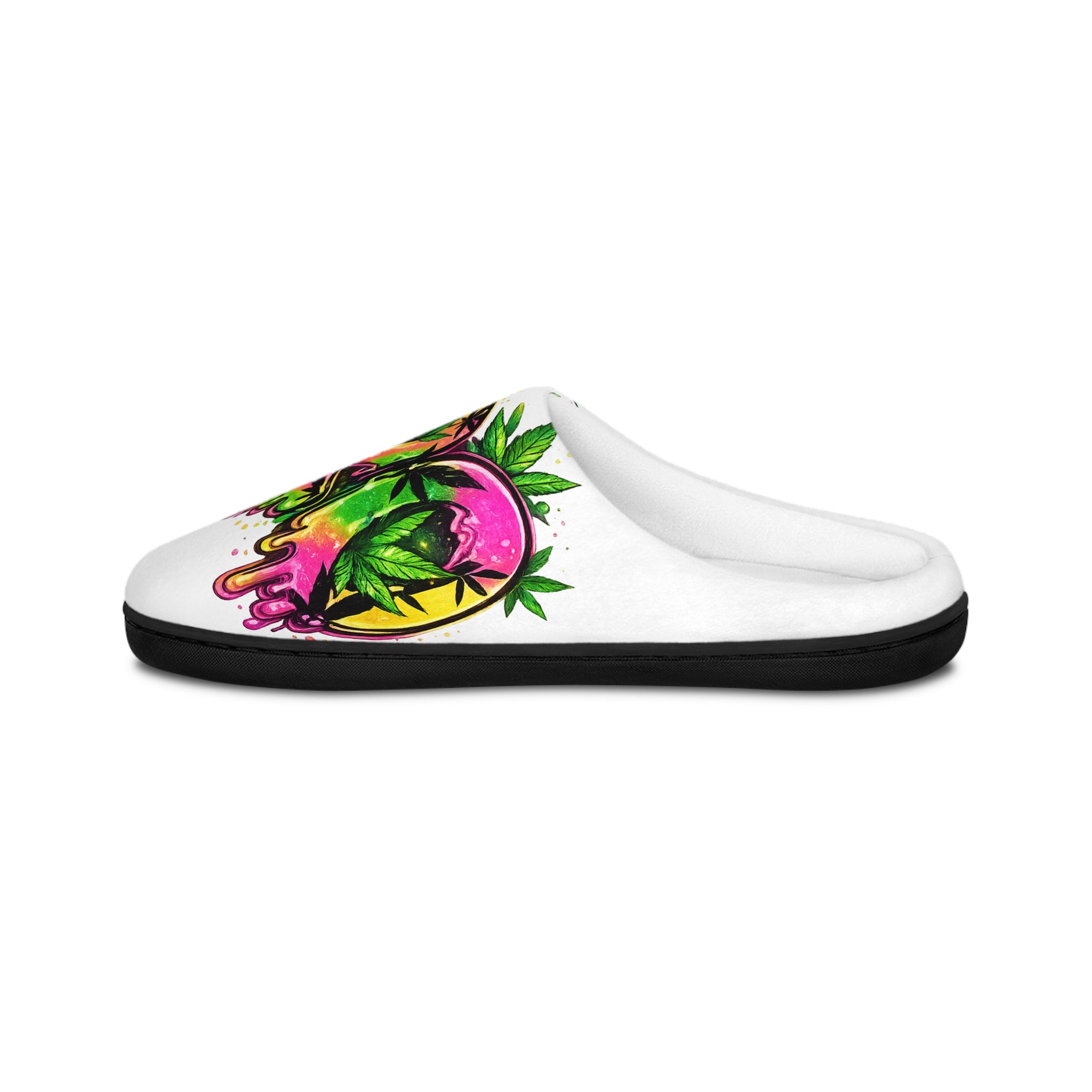 Women's Slippers — Colorful Graffiti Leaf Indoor Slides