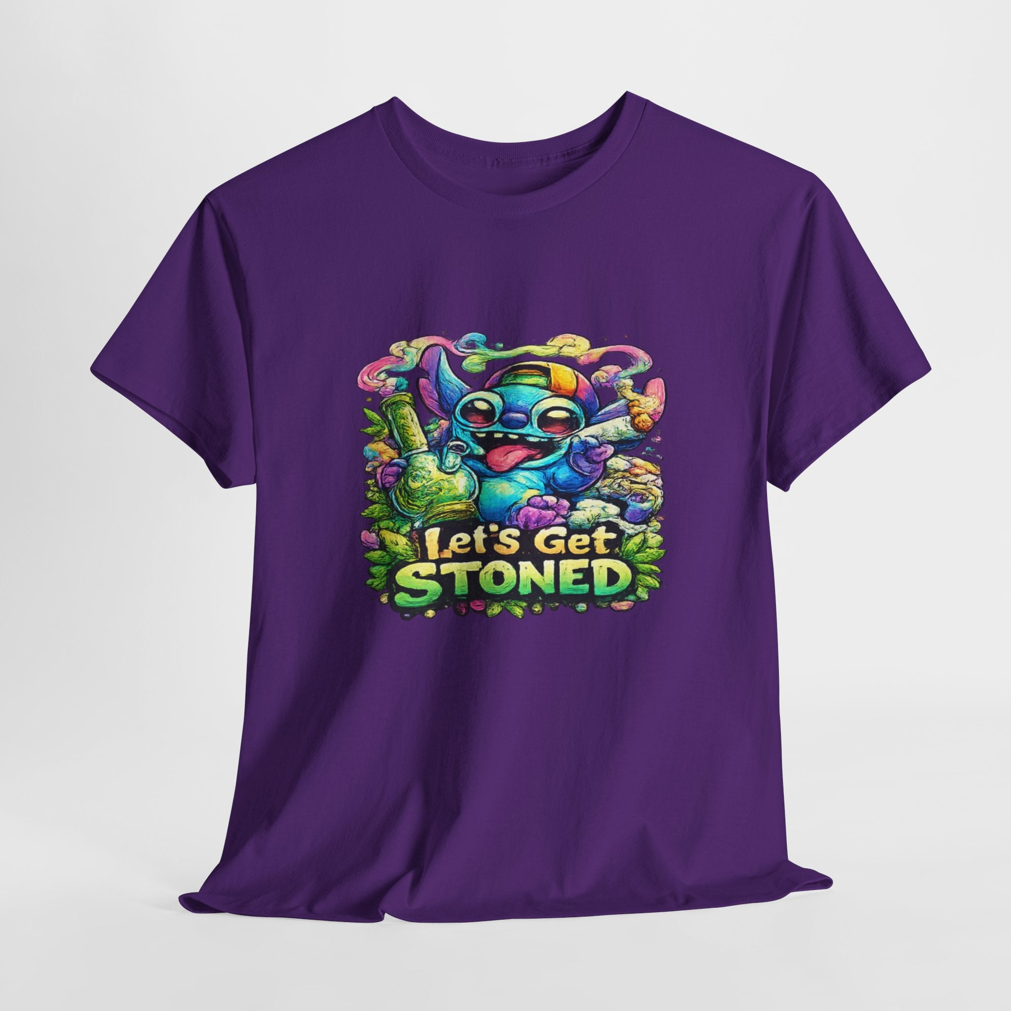Let's Get Stoned T-Shirt — Colorful Trippy Alien Cannabis Tee