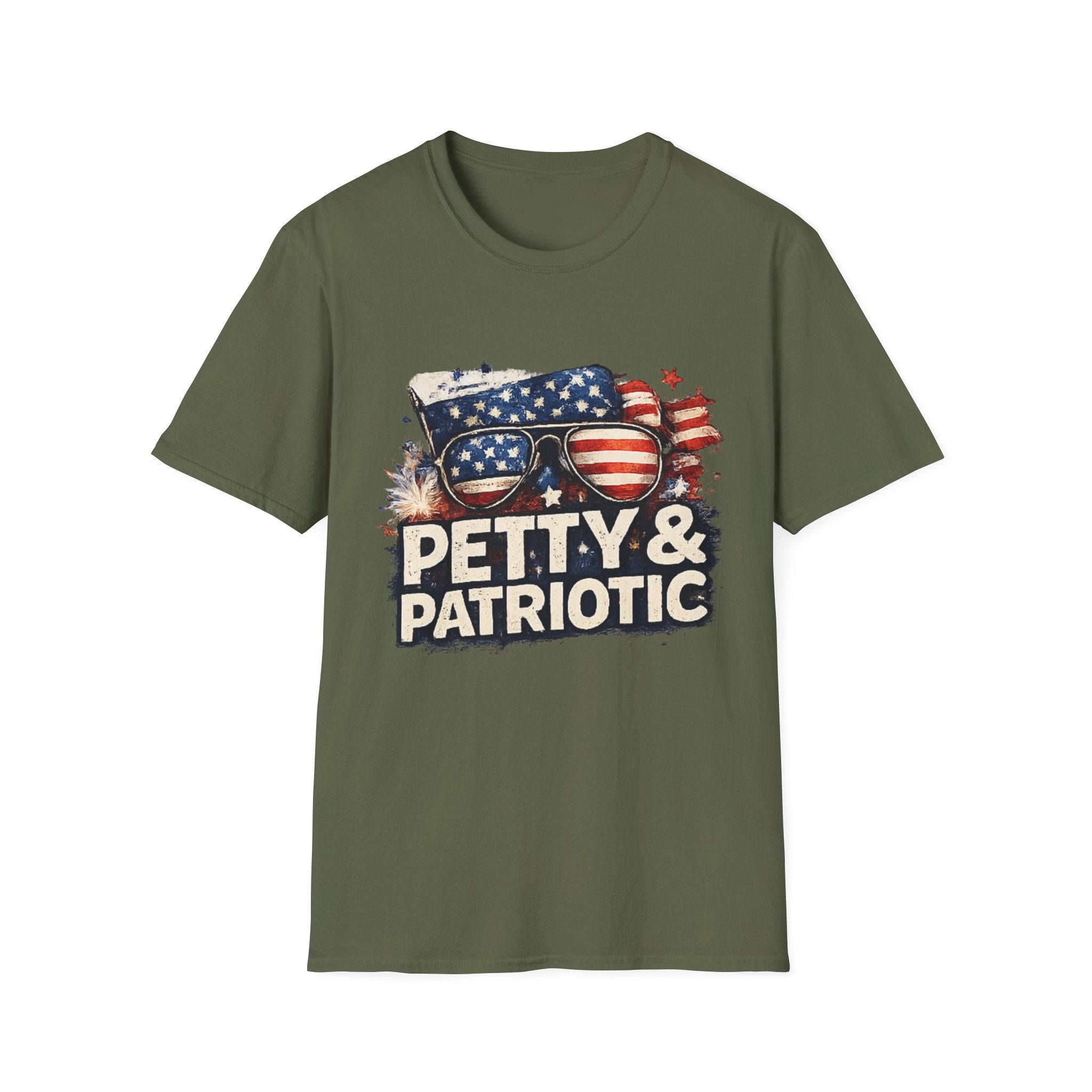 Petty & Patriotic T-Shirt — Funny American Flag Sunglasses Tee