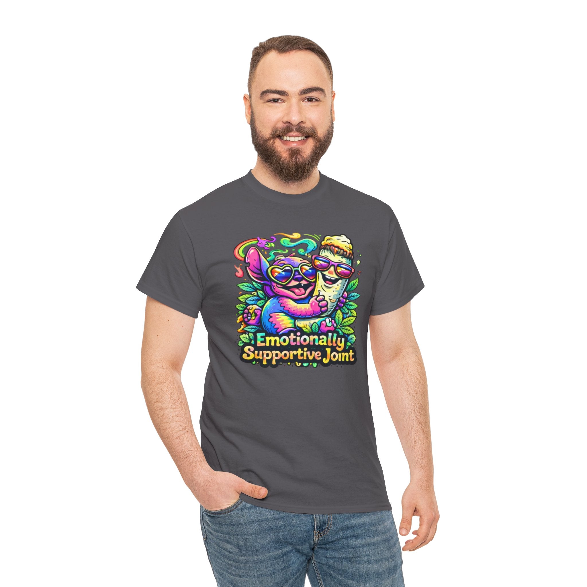 T-Shirt — "Emotionally Supportive Joint" Colorful Sloth & Ice Cream Graphic Tee