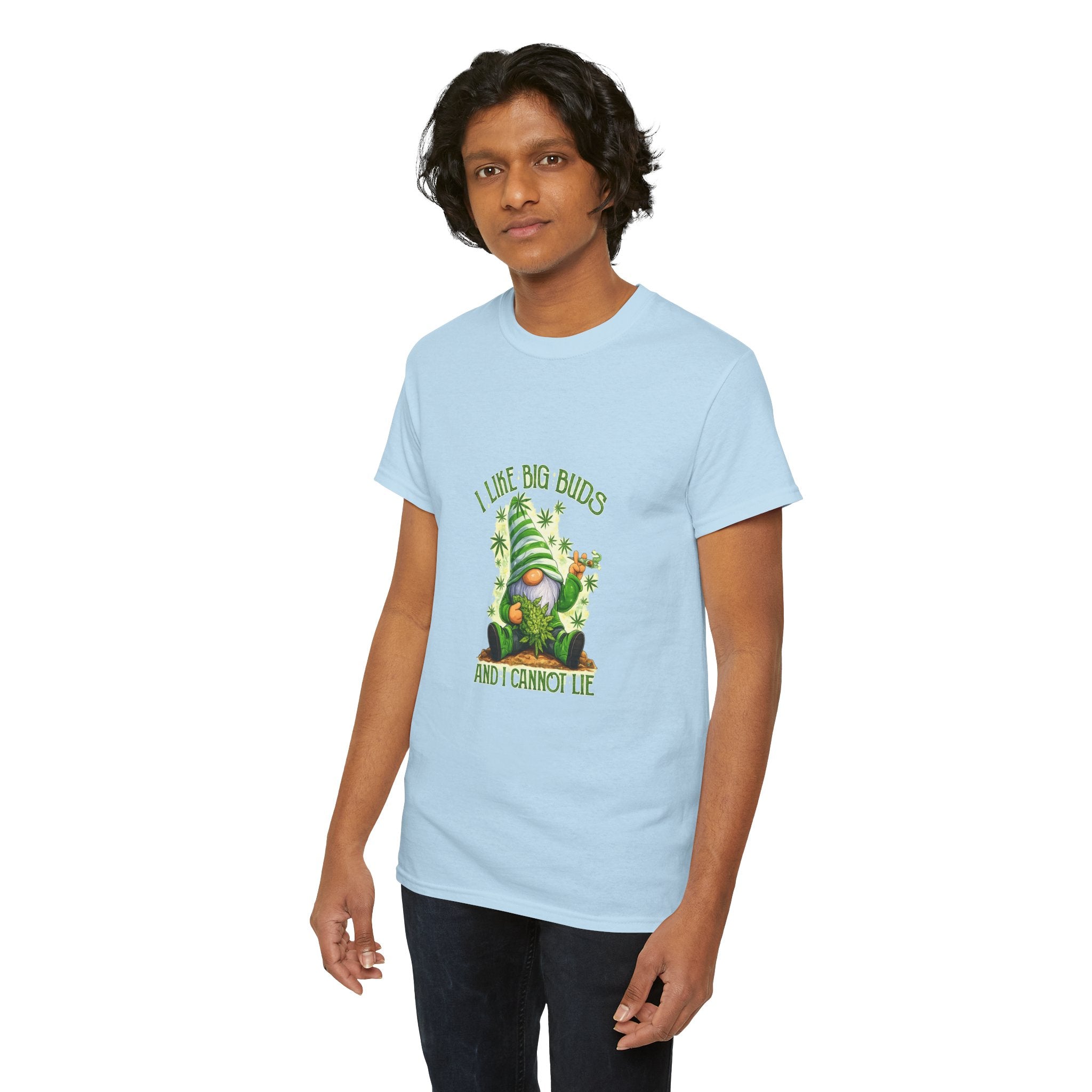 Gnome Cannabis Tee — "I Like Big Buds and I Cannot Lie" Graphic T-Shirt
