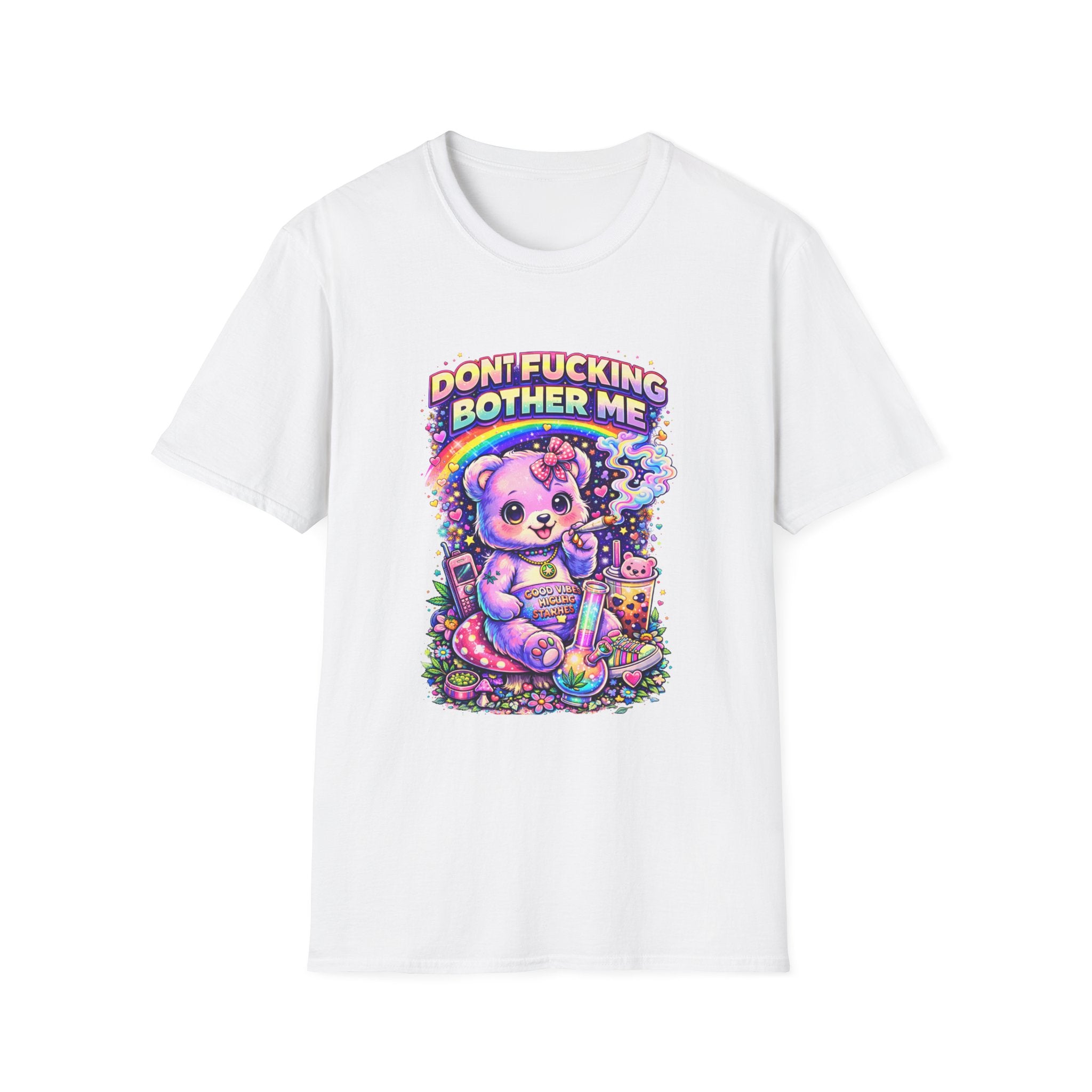 Don't Fucking Bother Me T-Shirt — Cute Retro Rainbow Bear Graphic Tee
