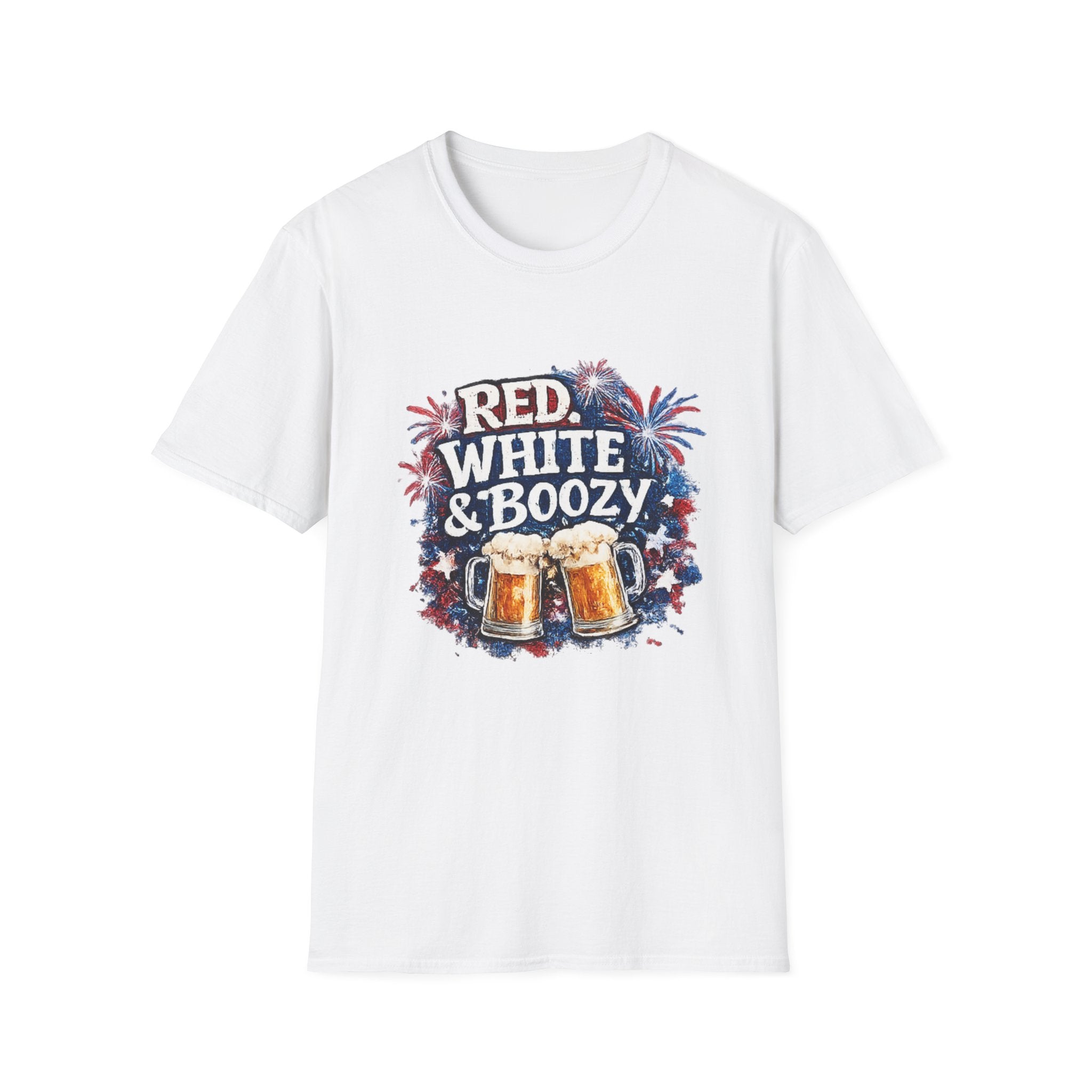 Red, White & Boozy Beer T-Shirt — Patriotic 4th of July Party Tee