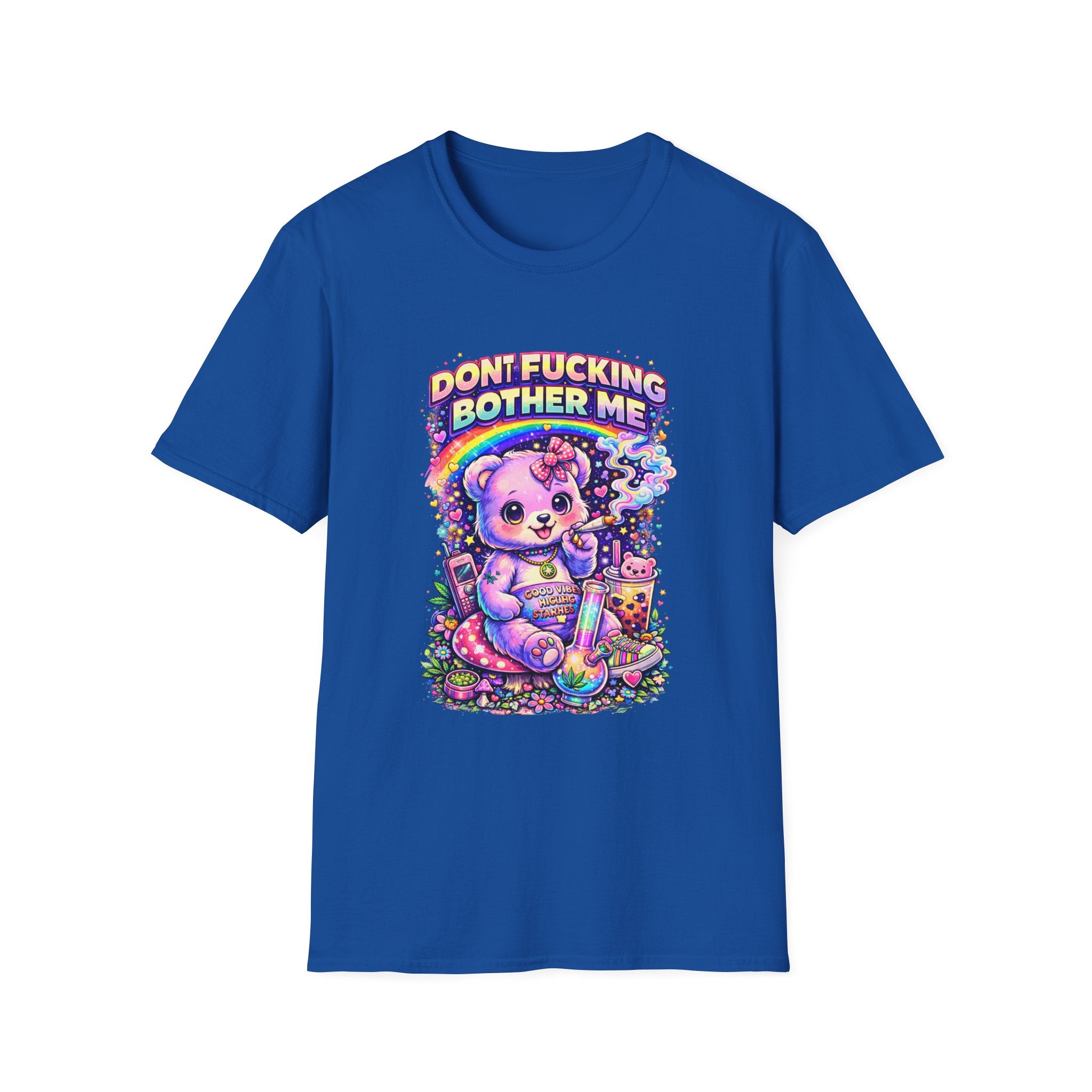 Don't Fucking Bother Me T-Shirt — Cute Retro Rainbow Bear Graphic Tee