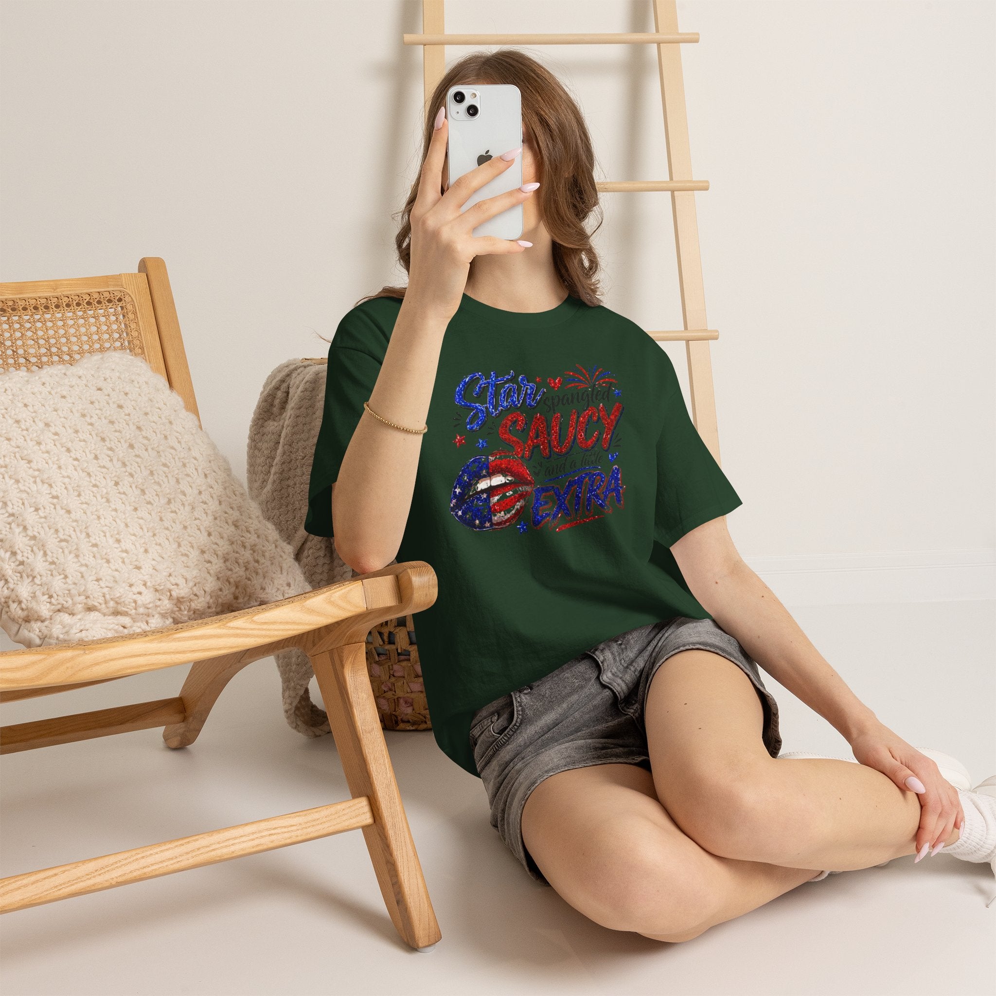 Patriotic “Star-Spangled Saucy & a Little Extra” Tee