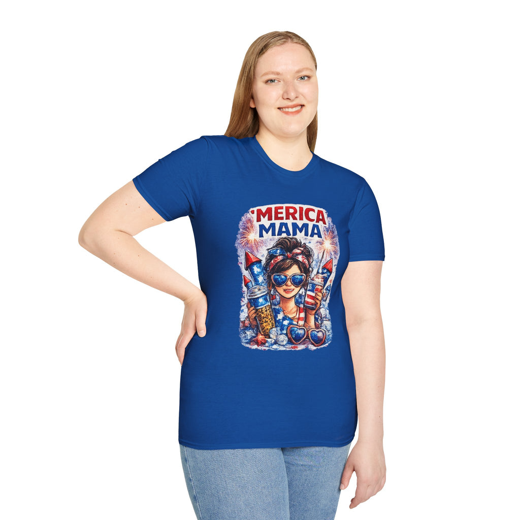 'Merica Mama T-Shirt – Patriotic Mom Fourth of July Tee