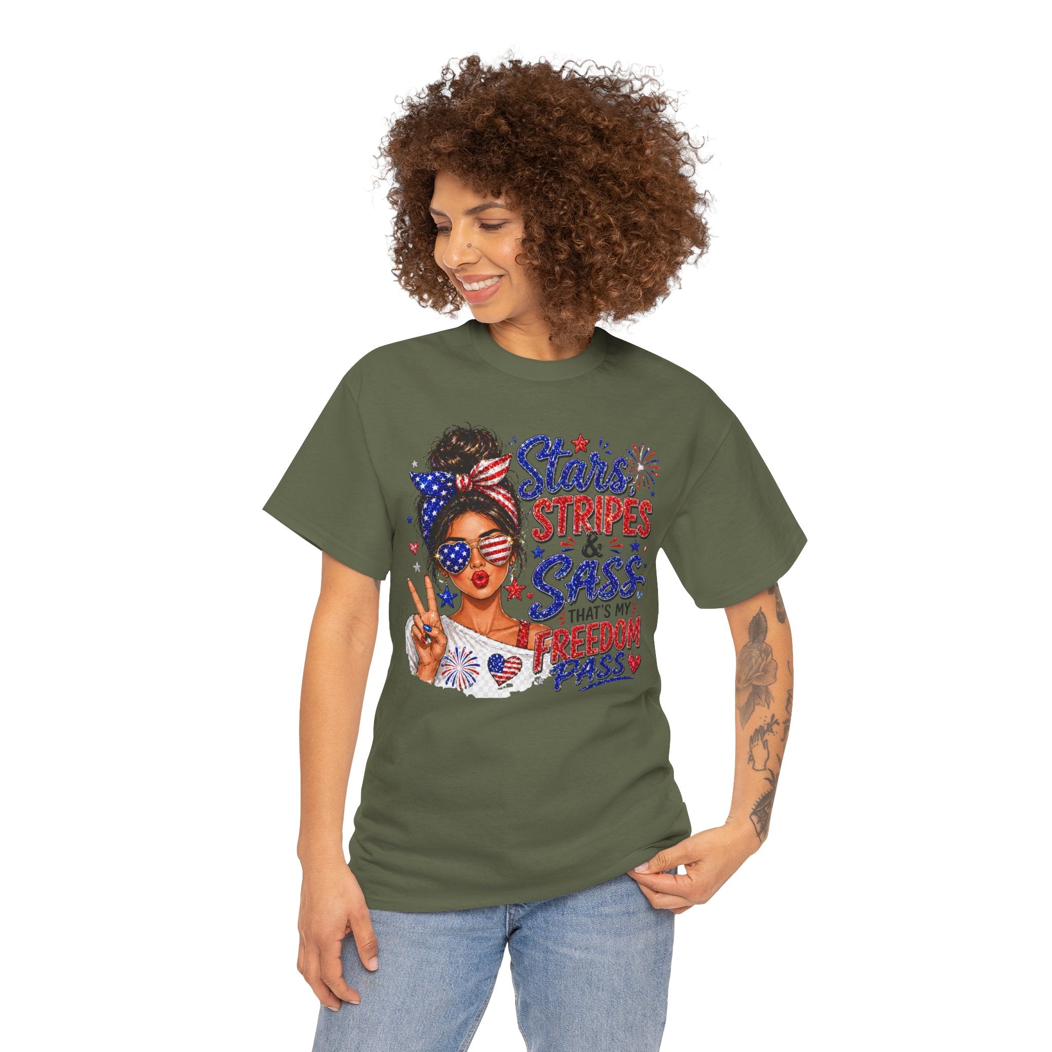 Patriotic 'Stars, Stripes & Sass' Tee — Fourth of July Women's Graphic T-Shirt