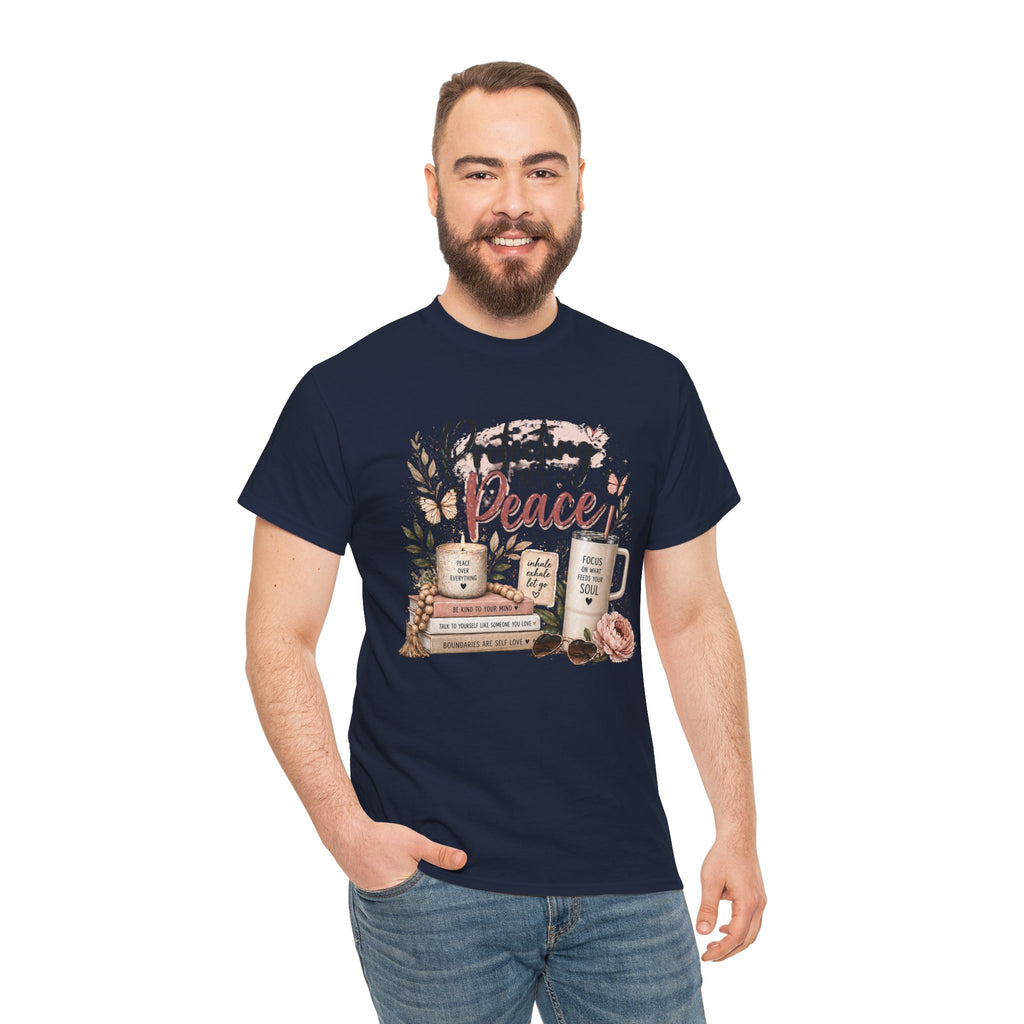 Protecting My Peace T-Shirt — Cozy Floral Coffee & Book Graphic Tee