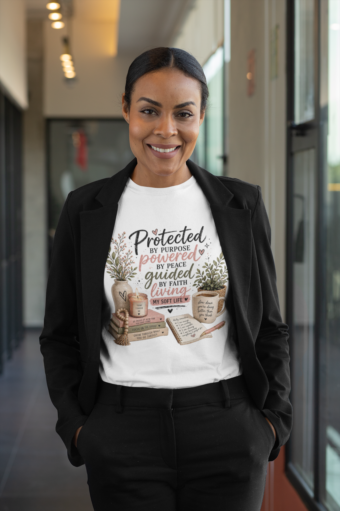 Christian Faith T-Shirt — “Protected, Powered, Guided” Inspirational Tee