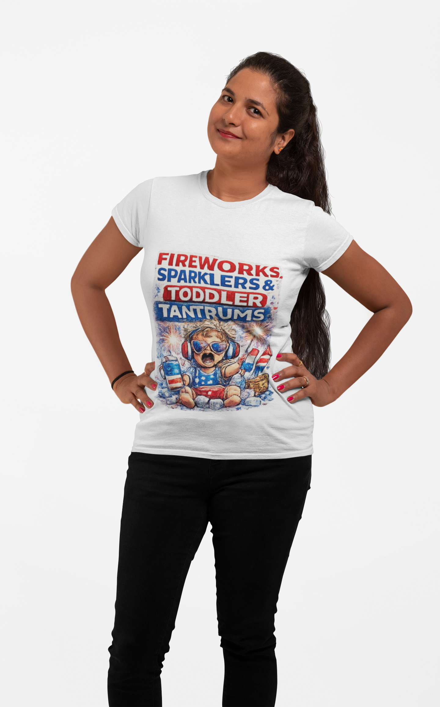 Fireworks, Sparklers & Toddler Tantrums T-Shirt — Funny 4th of July Patriotic Tee