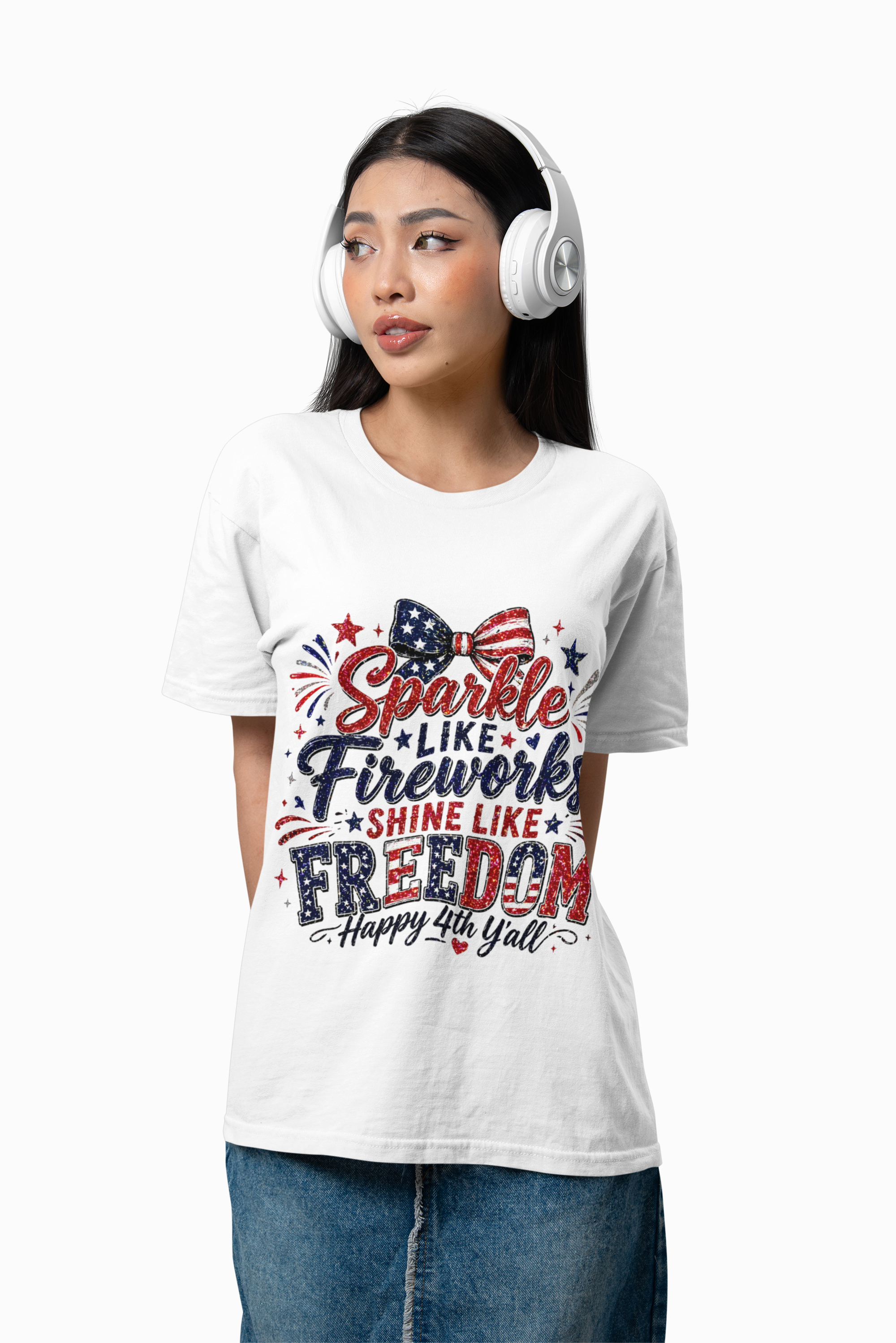 Sparkle Like Fireworks Shine Like Freedom Tee — Happy 4th of July Patriotic T-Shirt