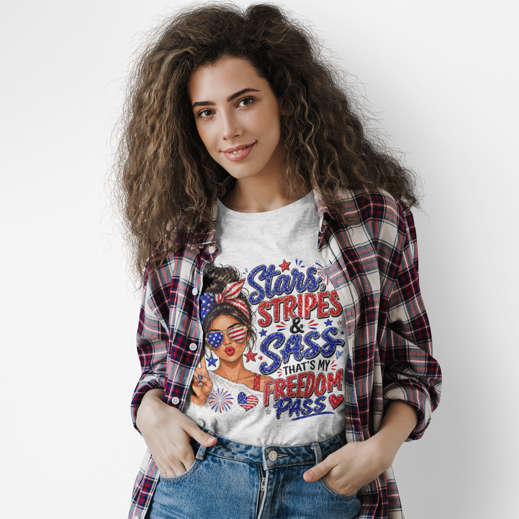 Patriotic 'Stars, Stripes & Sass' Tee — Fourth of July Women's Graphic T-Shirt