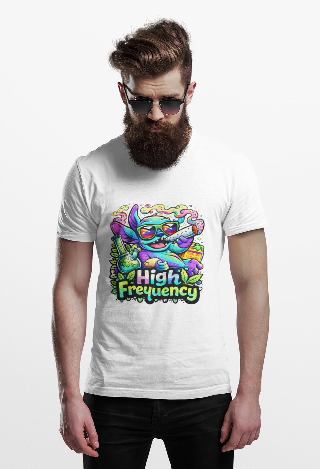 Psychedelic Cat 'High Frequency' Graphic Tee