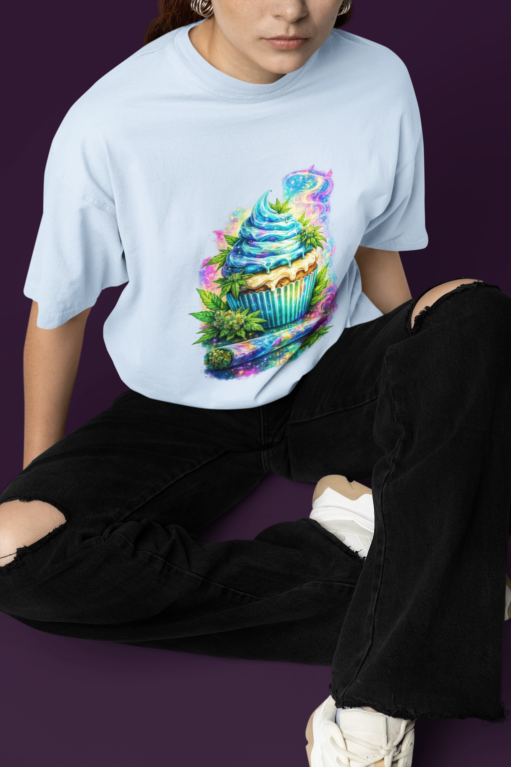 Cupcake Fantasy T-Shirt — Rainbow Psychedelic Dessert Tee