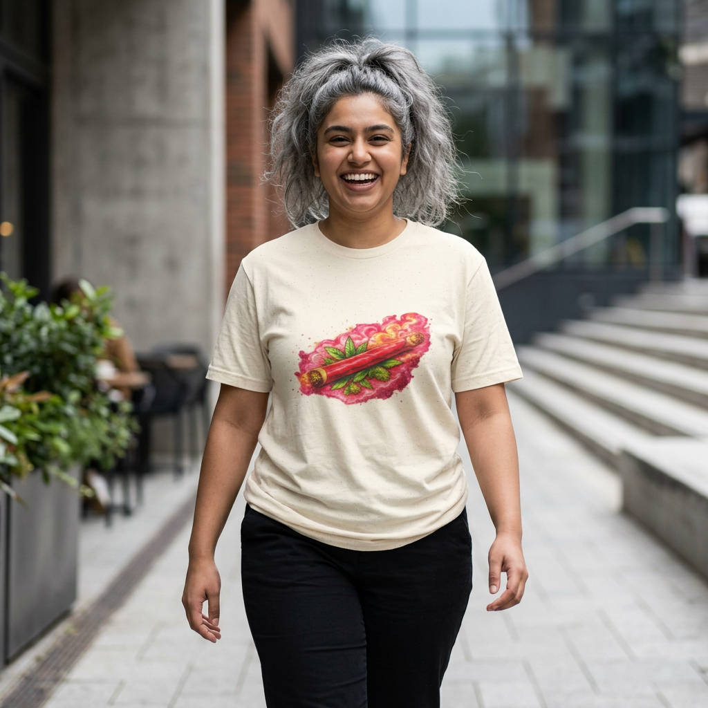 Spicy Cigar Verde Tee — Retro Chili & Cigar Graphic T-Shirt
