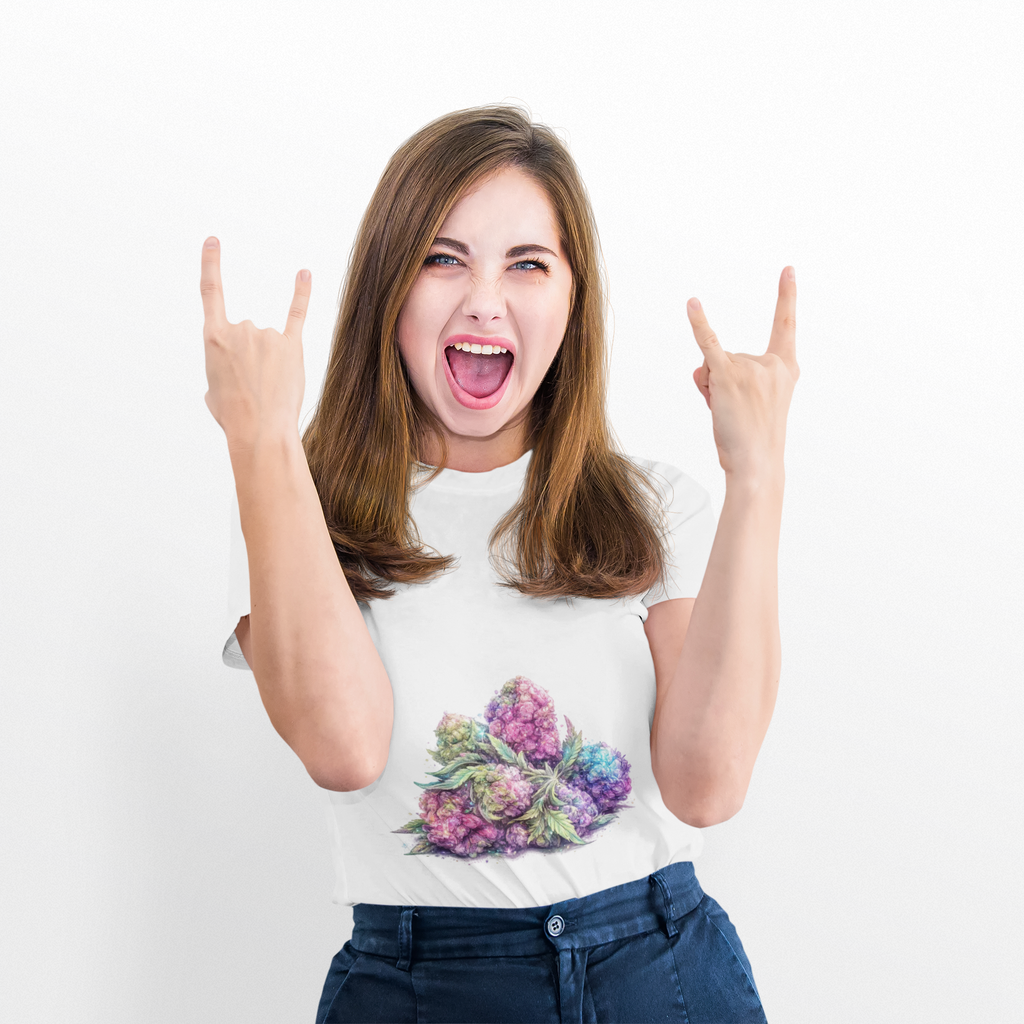 Floral Grape Cluster Tee — Colorful Botanical Fruit Graphic T-Shirt