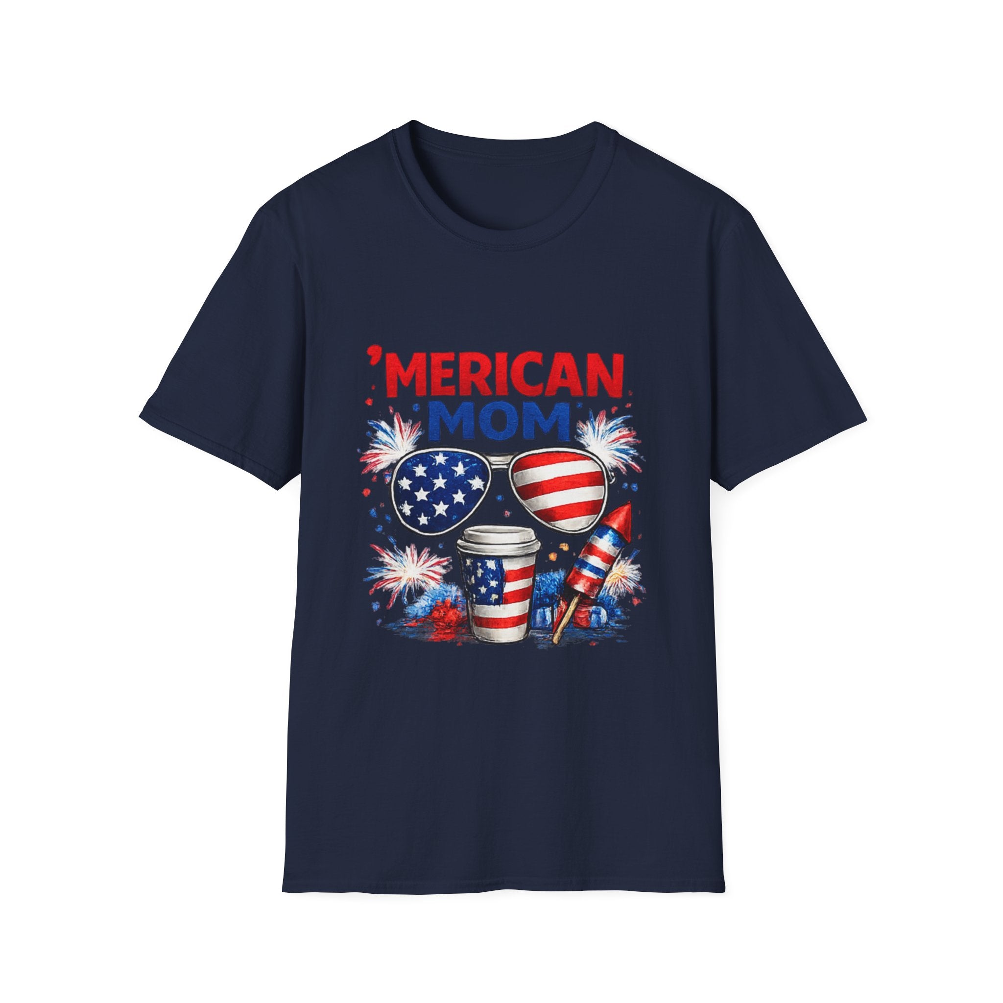 'Merican Mom T-Shirt — Patriotic 4th of July Graphic Tee for Moms