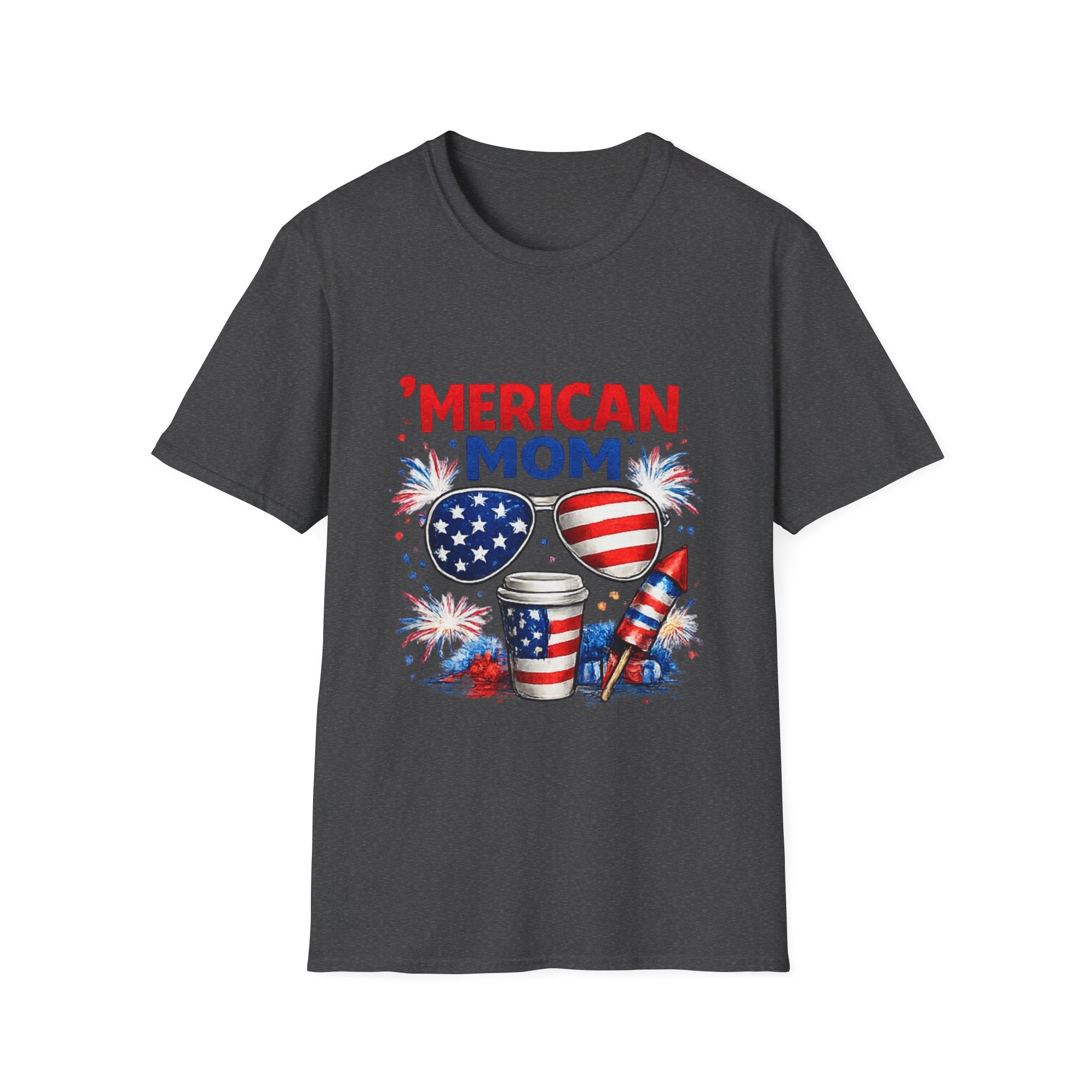 'Merican Mom T-Shirt — Patriotic 4th of July Graphic Tee for Moms