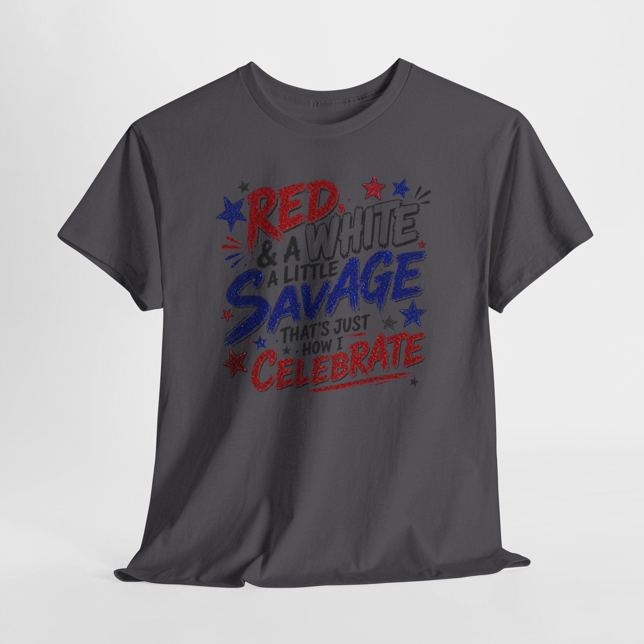 Patriotic Tee — “Red & White & a Little Savage” 4th of July Graphic Shirt