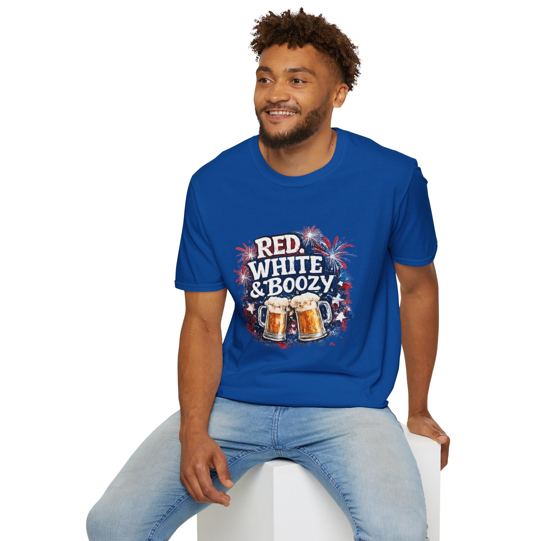 Red, White & Boozy Beer T-Shirt — Patriotic 4th of July Party Tee