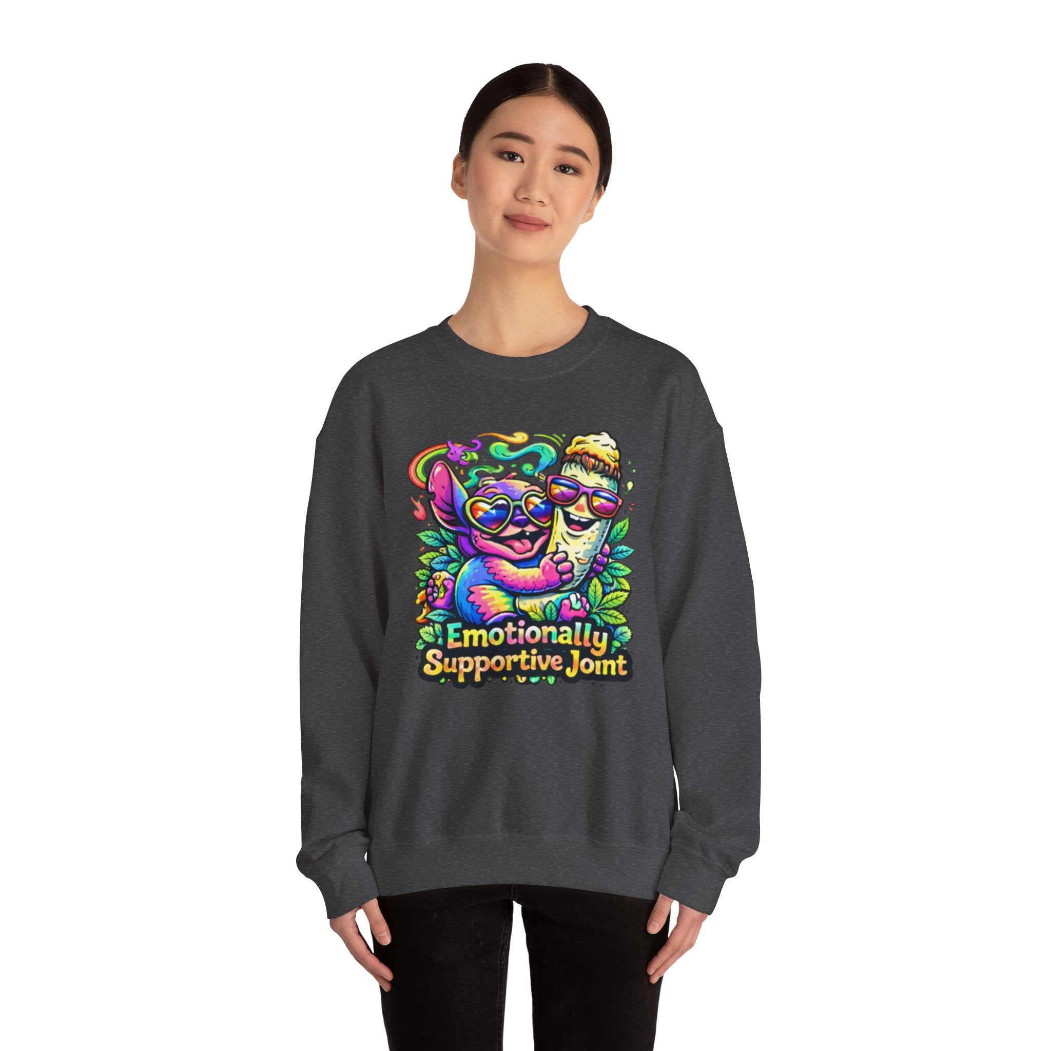 Emotionally Supportive Joint Sweatshirt — Cute Sloth & Joint Hug Graphic