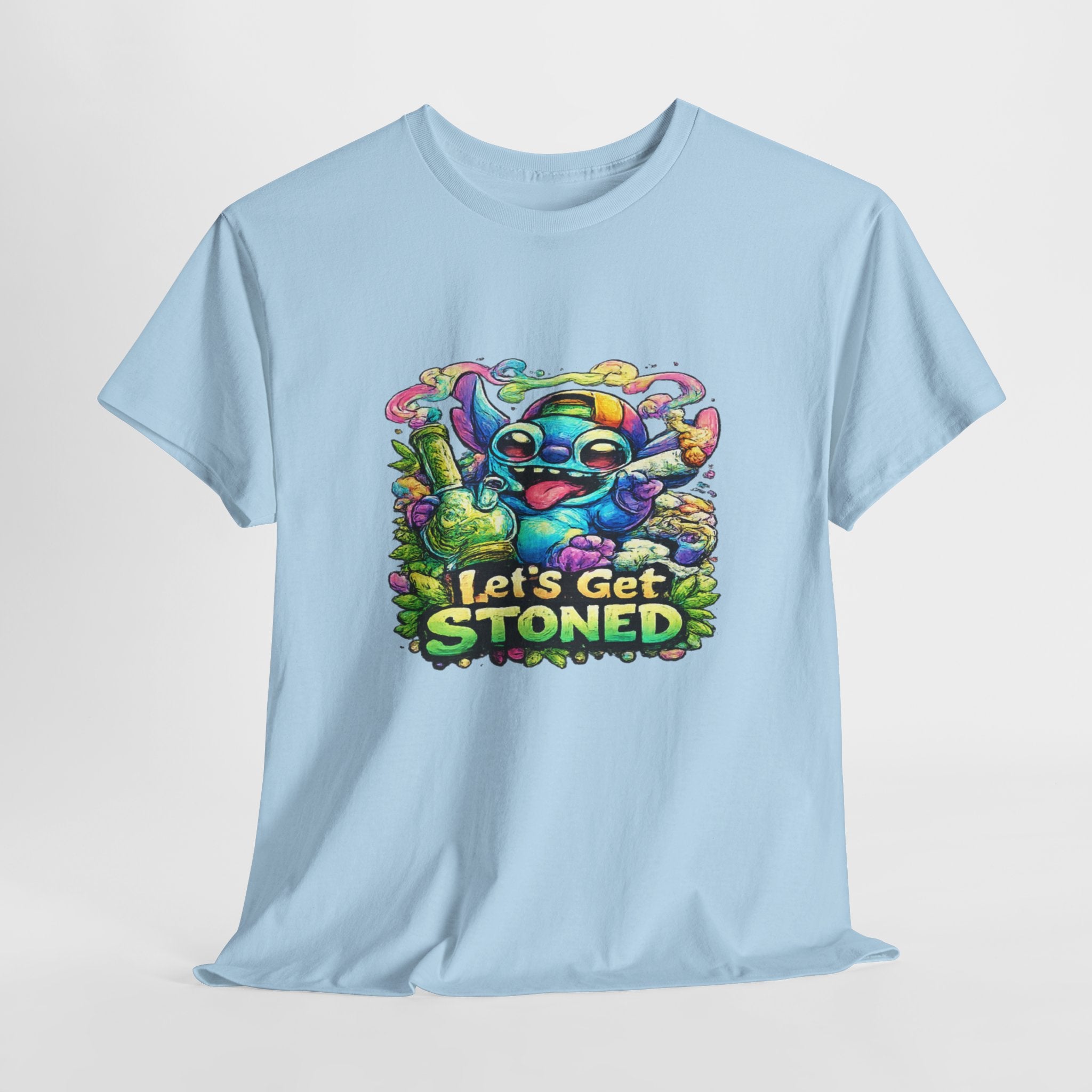 Let's Get Stoned T-Shirt — Colorful Trippy Alien Cannabis Tee