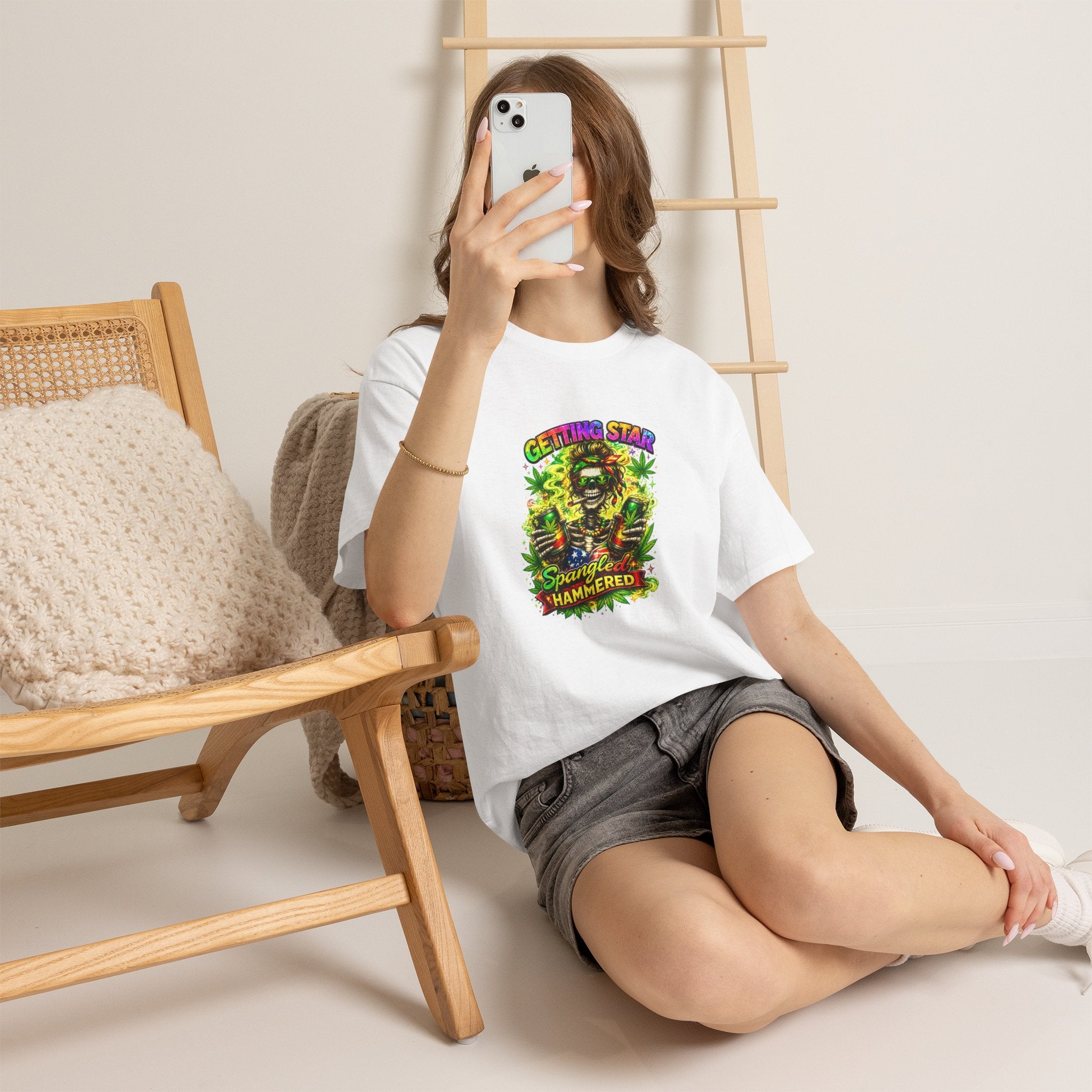 T-Shirt — "Getting Star Spangled & Hammered" Psychedelic Cannabis Holiday Tee