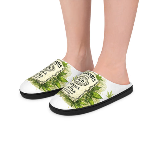 Cannabis Indica Santa 420 Women's Indoor Slippers