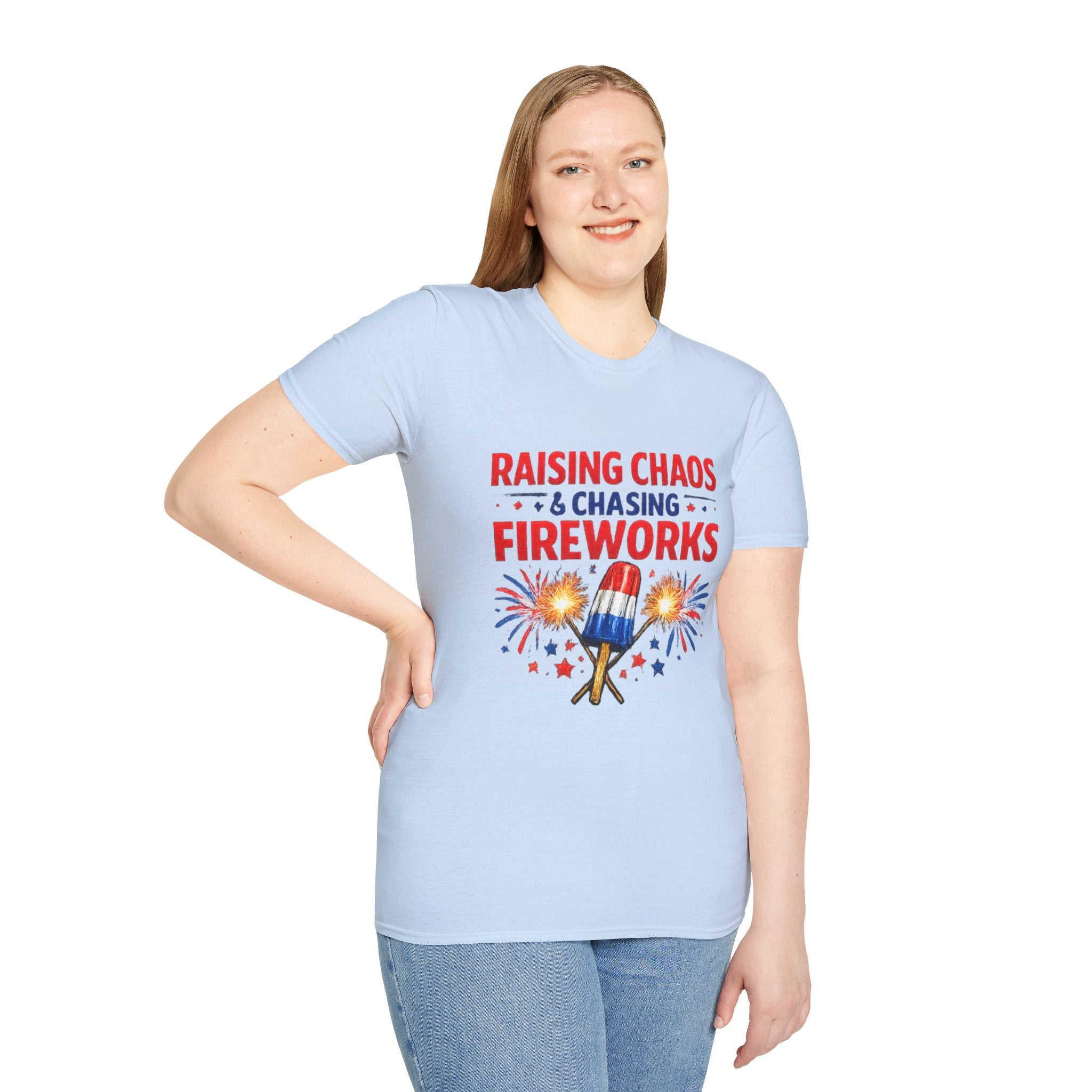 Patriotic 'Raising Chaos & Chasing Fireworks' T-Shirt