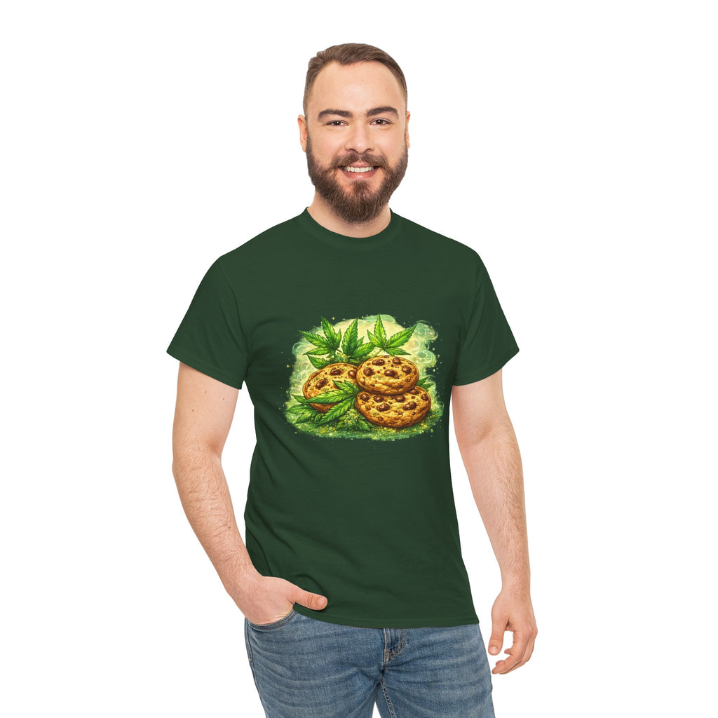 Cookie & Basil Garden Tee — Cute Baked Goods Illustration T-Shirt