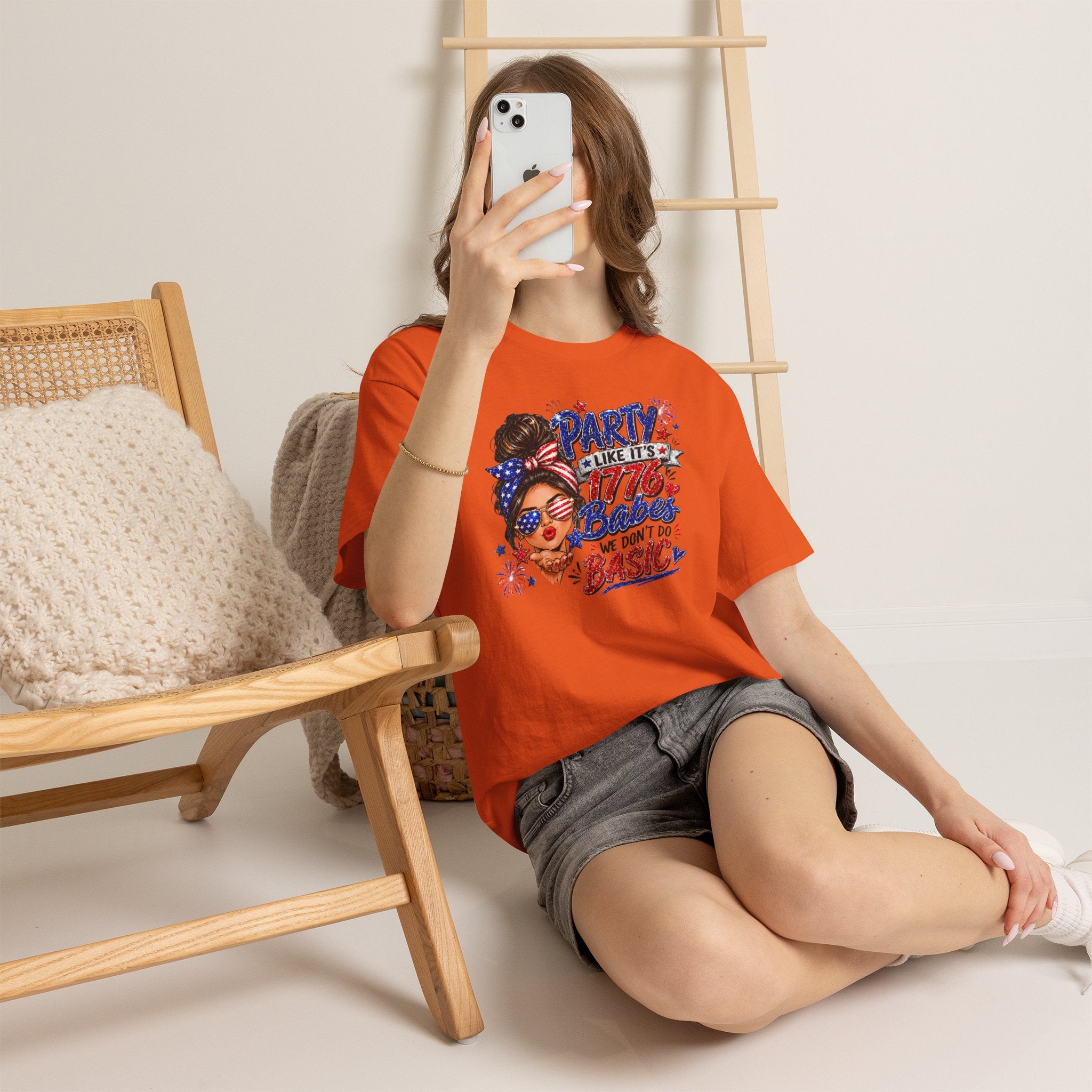 1776 Party Vibes Tee — "Party Like It's 1776 Because We Don't Do Basic" Patriotic T-Shirt