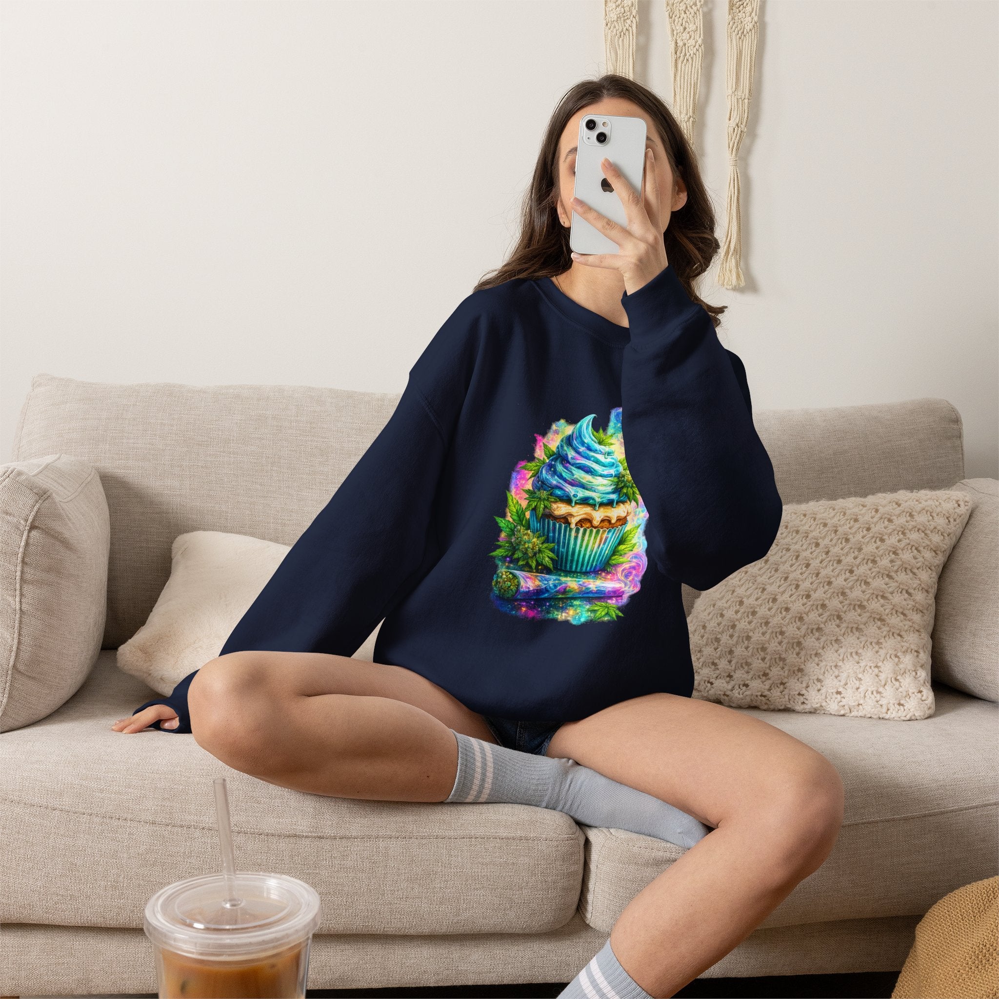 Cupcake Fantasy Sweatshirt – Colorful Psychedelic Bakery Art Crewneck