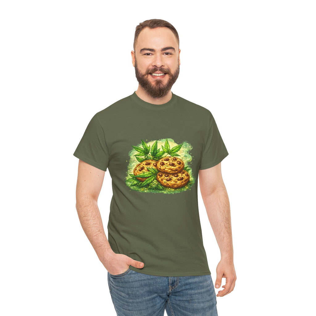 Cookie & Basil Garden Tee — Cute Baked Goods Illustration T-Shirt