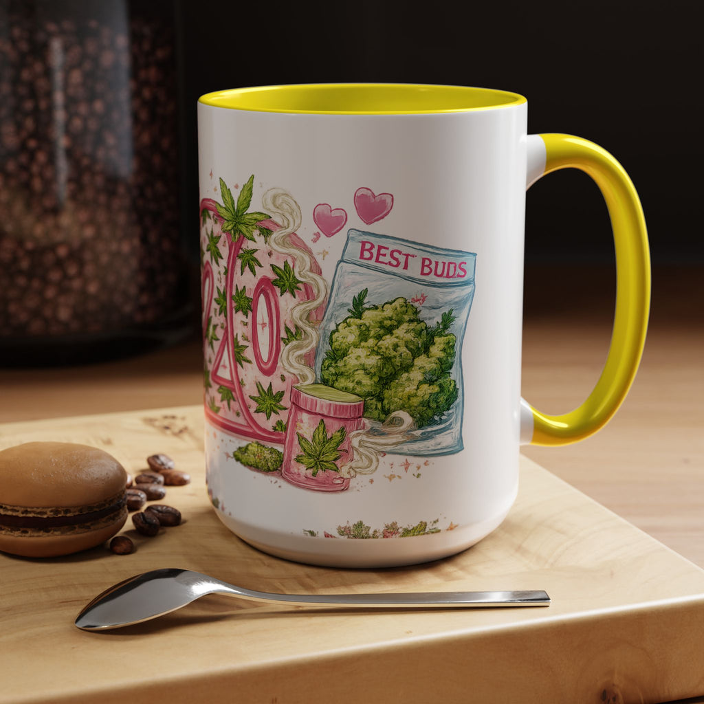 420 Cannabis Coffee Mug — 'Best Buds' Accent Tea Cup (11/15oz)