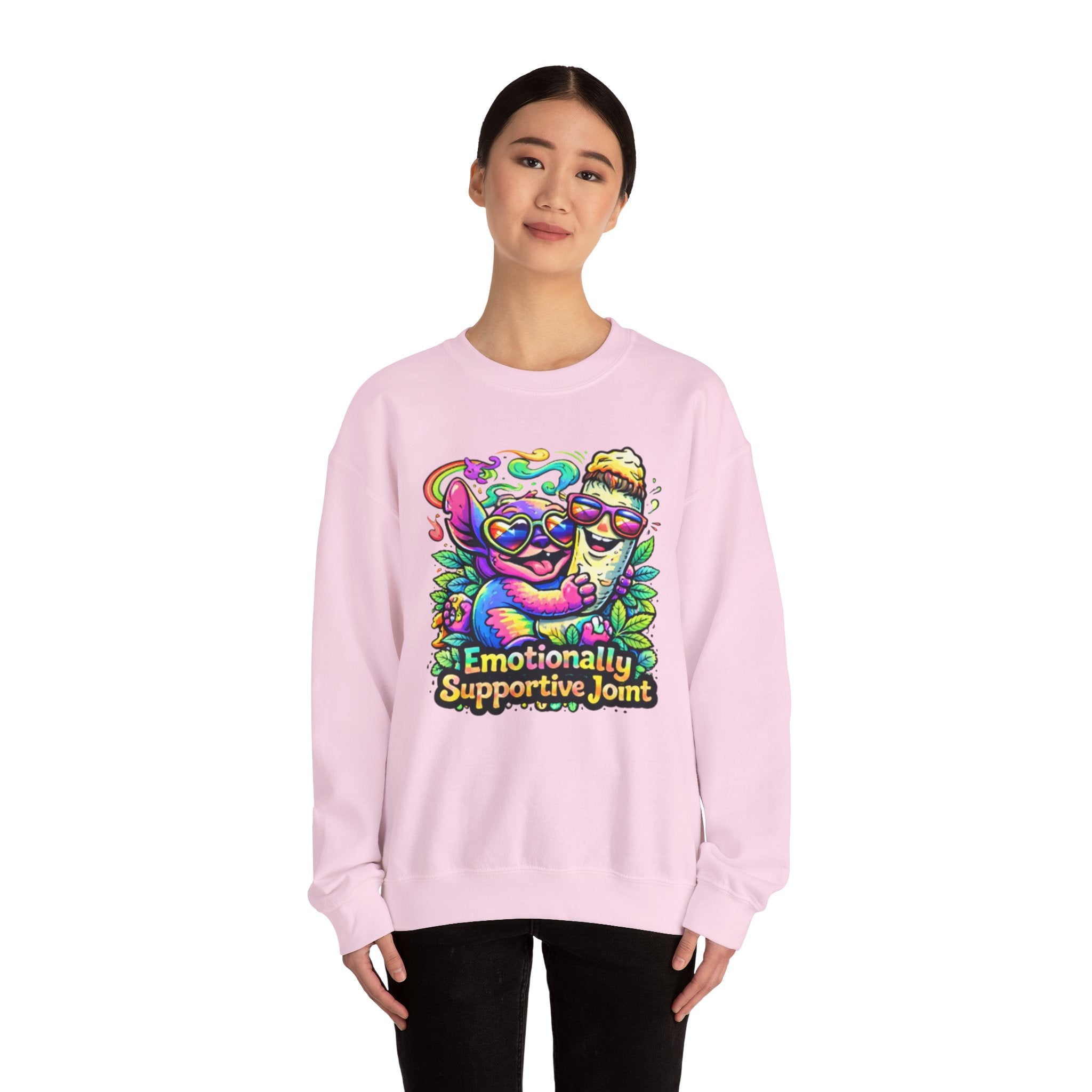 Emotionally Supportive Joint Sweatshirt — Cute Sloth & Joint Hug Graphic