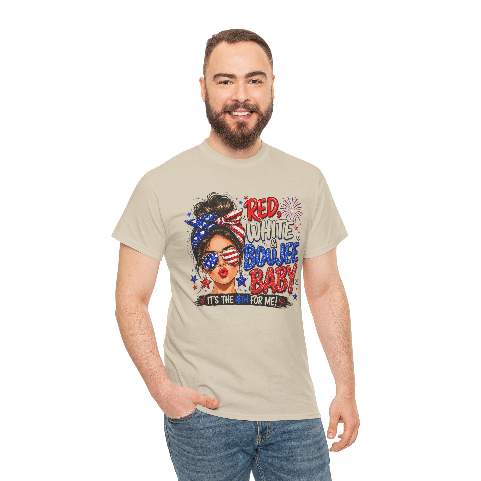 Patriotic 'Red White Boujee Baby' Tee – 4th of July Women's Graphic Shirt