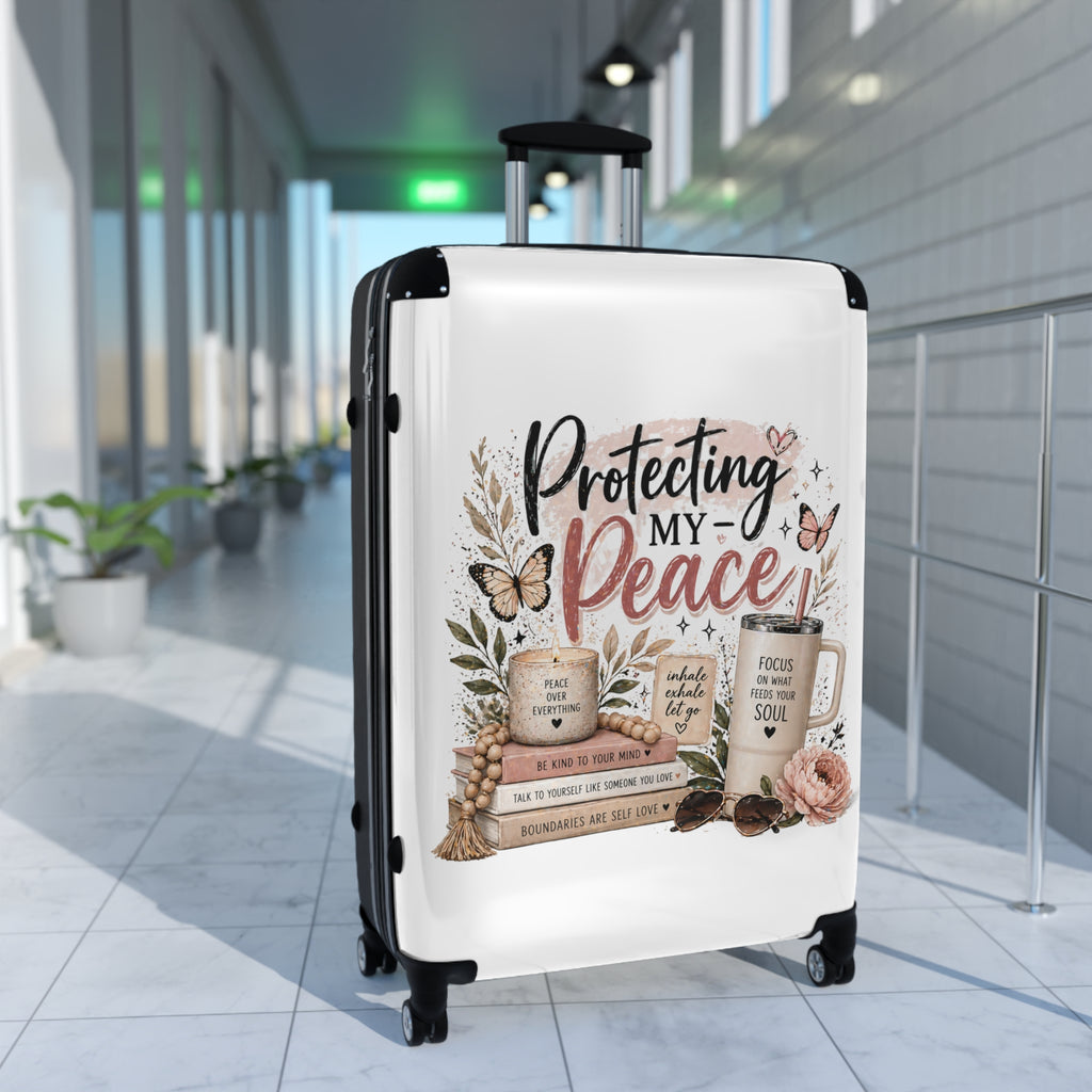 Suitcase - "Protecting My Peace" Inspirational Carry-On Luggage