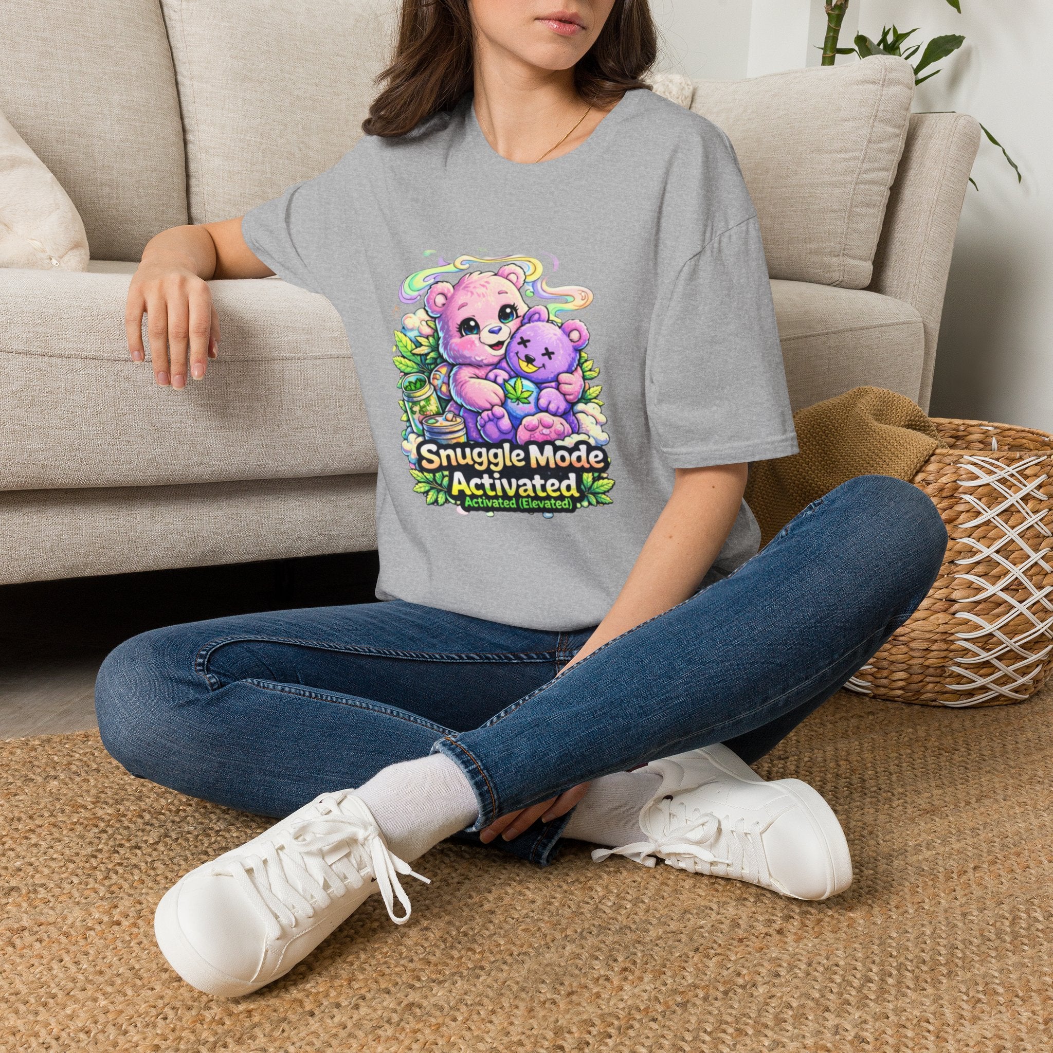 Snuggle Mode Activated T-Shirt — Cute Bear Cuddle Graphic Tee