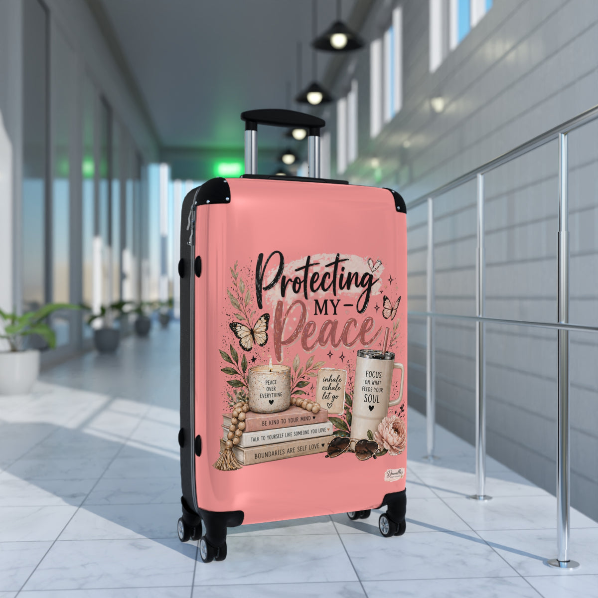 Suitcase - "Protecting My Peace" Inspirational Carry-On Luggage