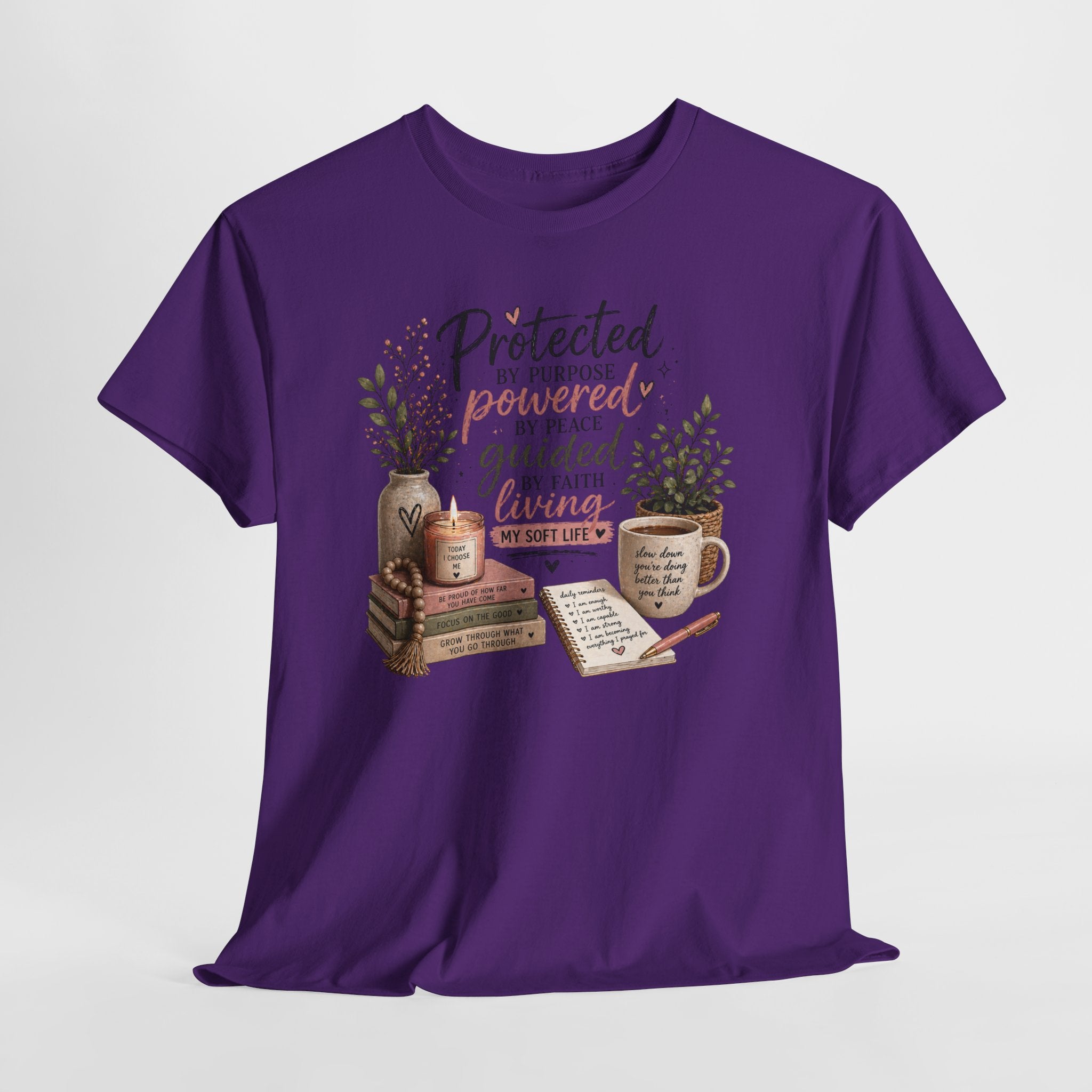 Christian Faith T-Shirt — “Protected, Powered, Guided” Inspirational Tee