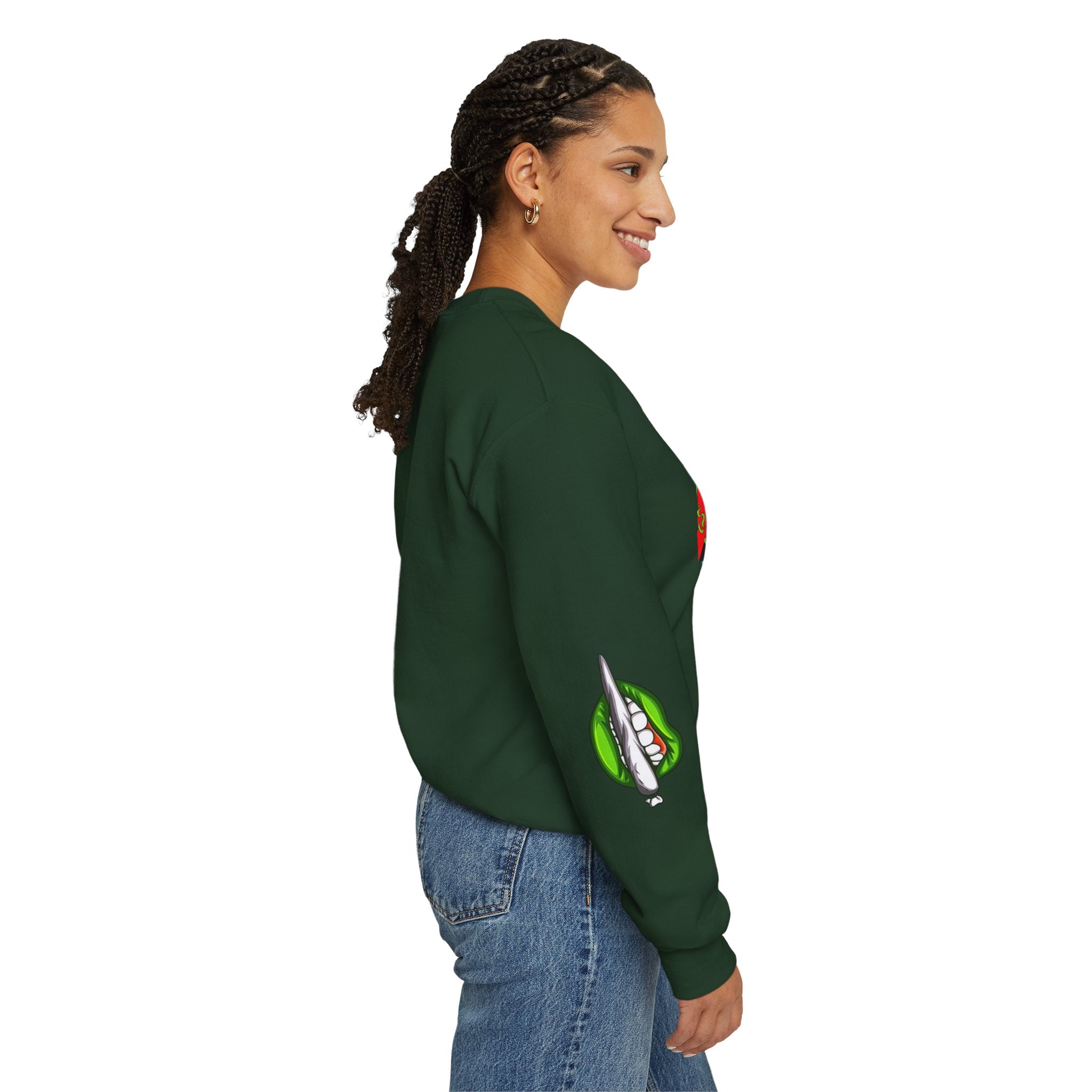 Stoner Chicks Crewneck Sweatshirt — Retro Cannabis Graphic