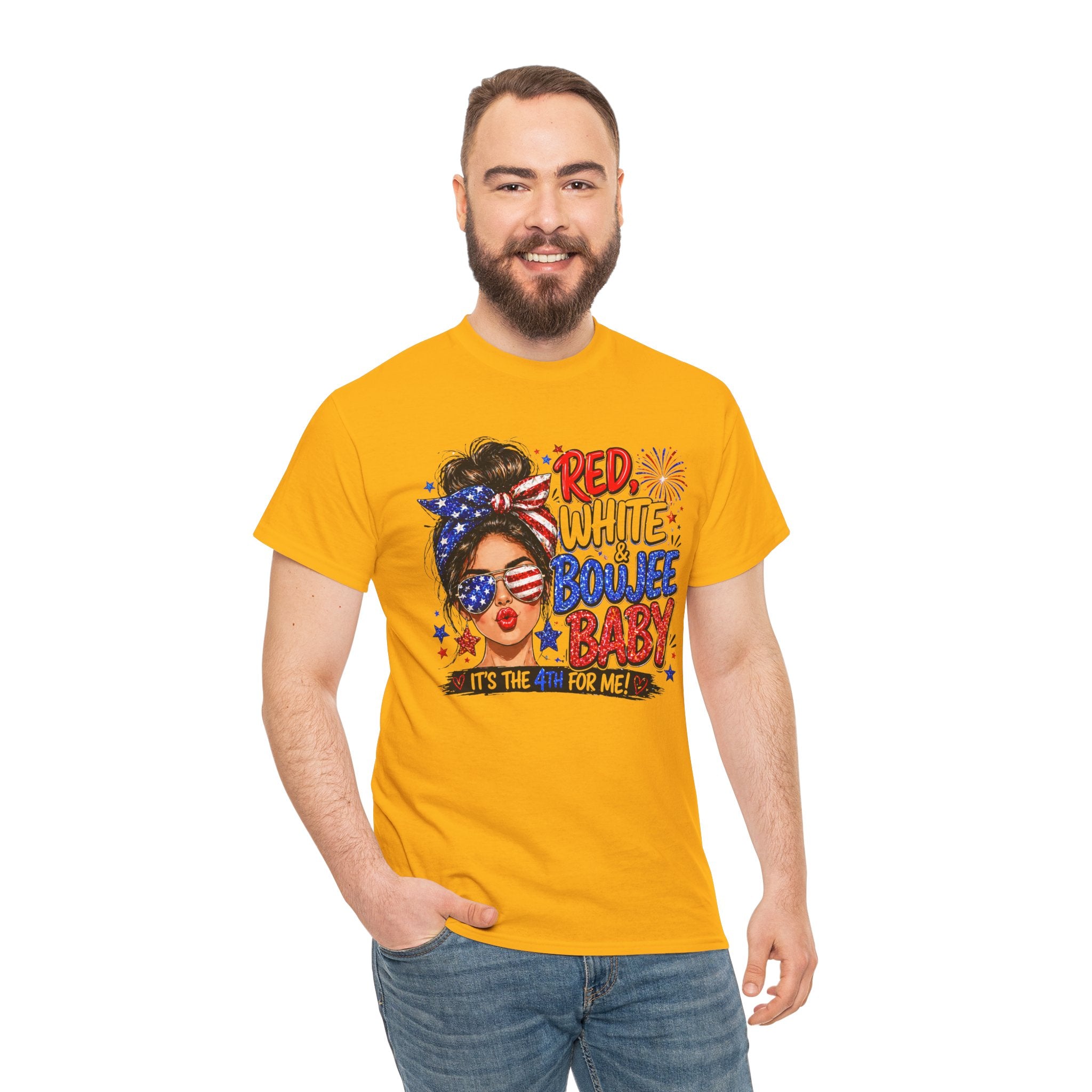 Patriotic 'Red White Boujee Baby' Tee – 4th of July Women's Graphic Shirt
