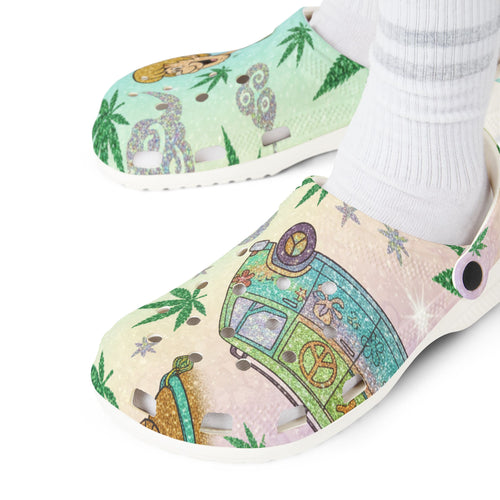 Cartoon Cannabis Camper Clogs - EVA Foam Slip-On Shoes