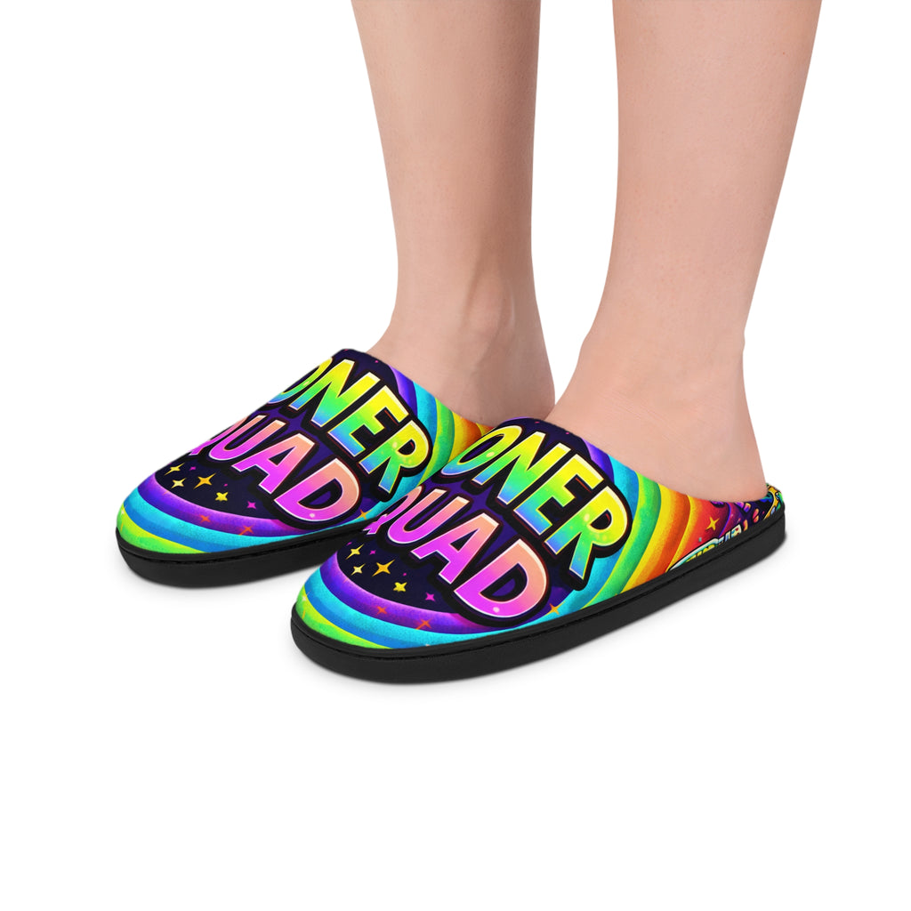 Slippers — Rainbow “Stoner Squad” Cozy Indoor Slides