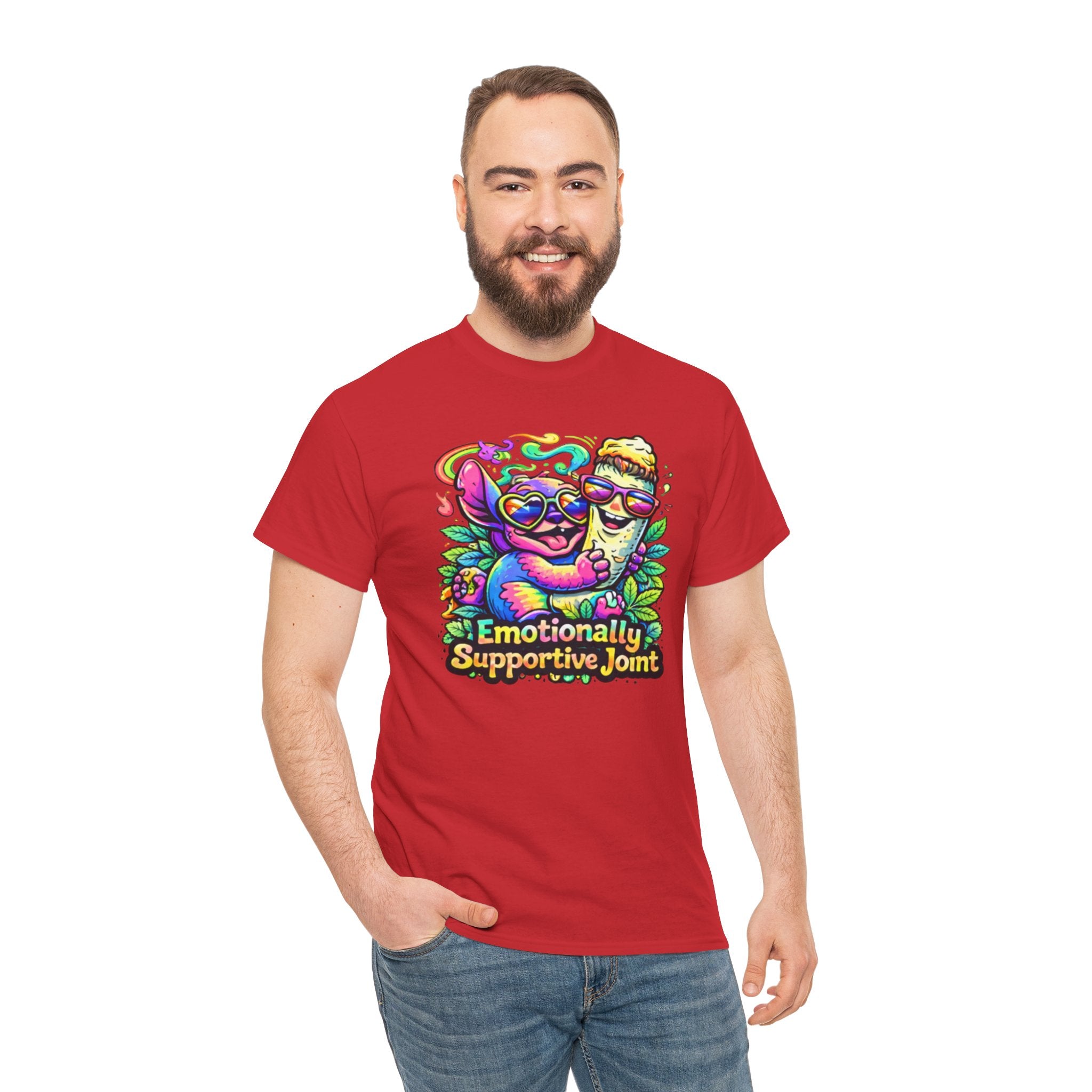 T-Shirt — "Emotionally Supportive Joint" Colorful Sloth & Ice Cream Graphic Tee