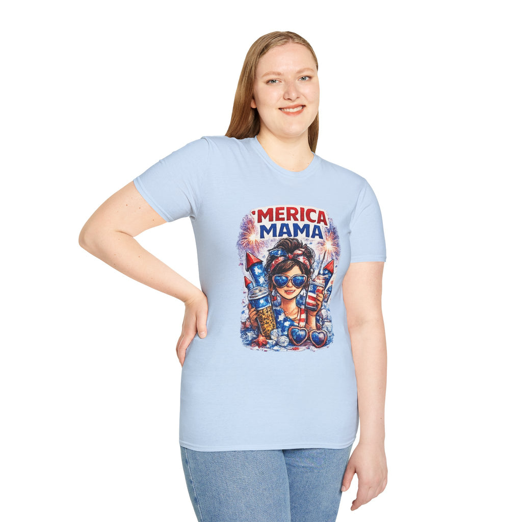 'Merica Mama T-Shirt – Patriotic Mom Fourth of July Tee